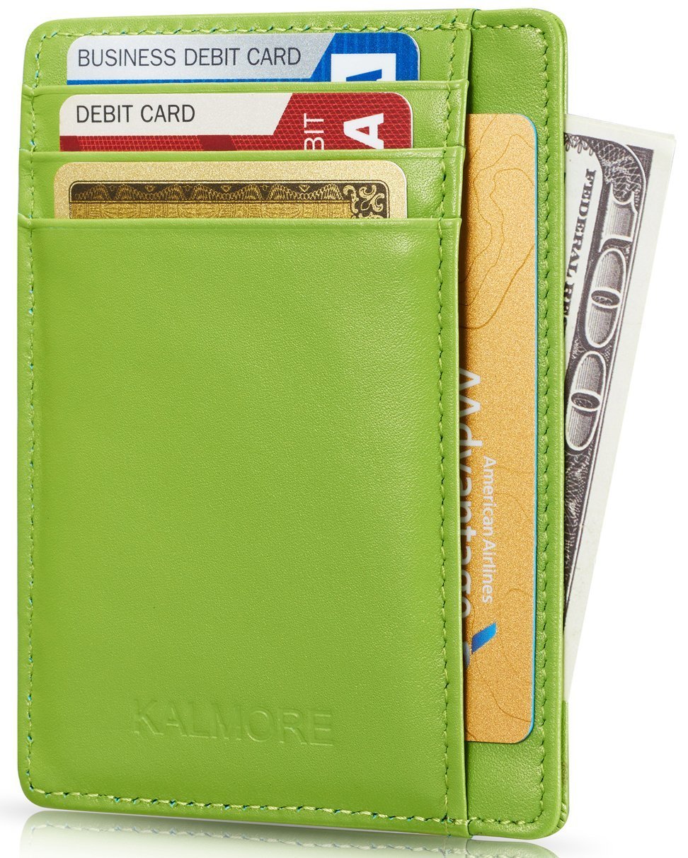 Genuine Leather Slim Front Pocket Wallet for Men - RFID Blocking Credit Card Holder with ID Window - Perfect for Travel, Business & Everyday Use
