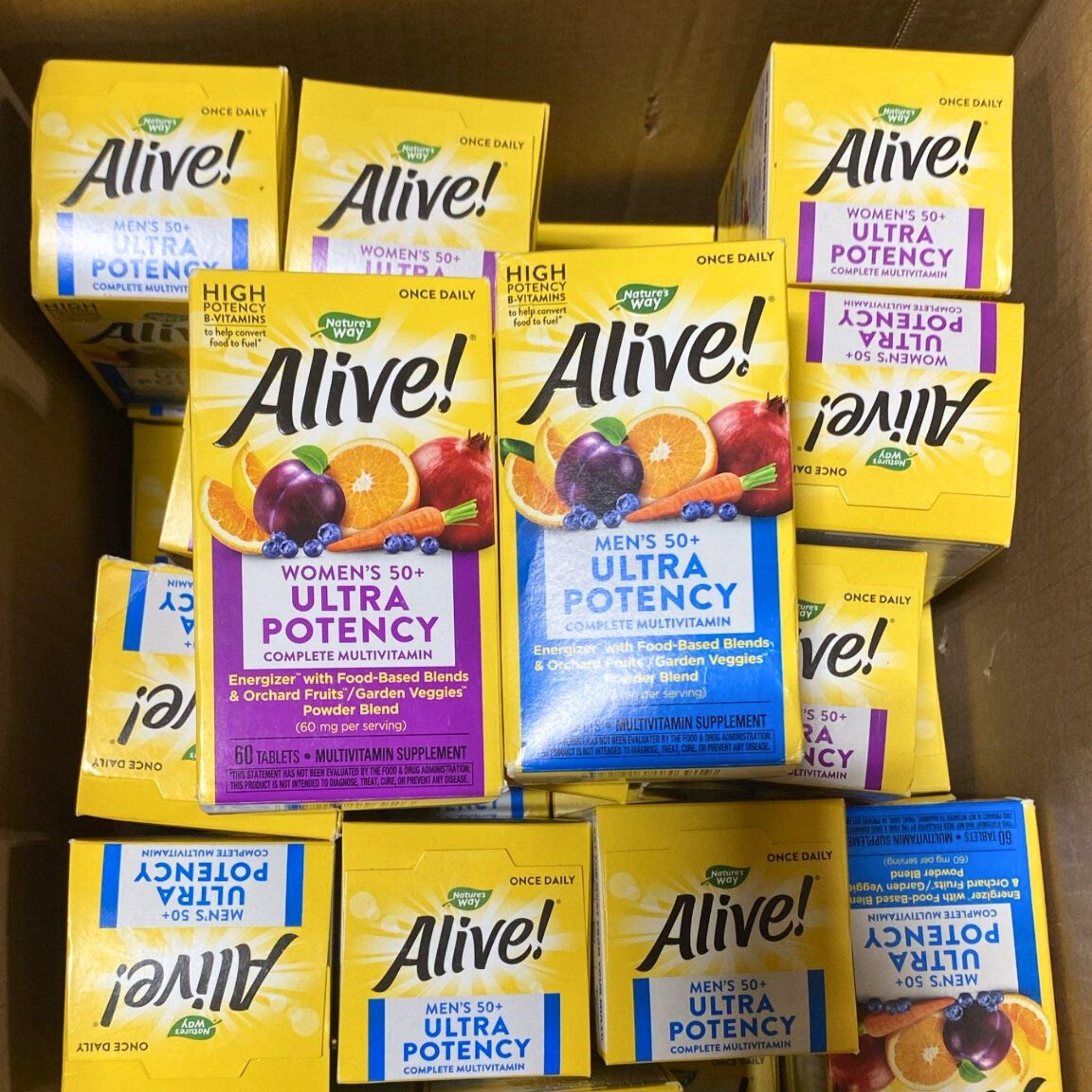 Alive! Ultra Potency Complete Multivitamin Supplement for Women & Men - 50+ Essential Vitamins & Minerals - 50 Count - Supports Energy, Immunity & Overall Health - Perfect for Active Lifestyles & Daily Wellness