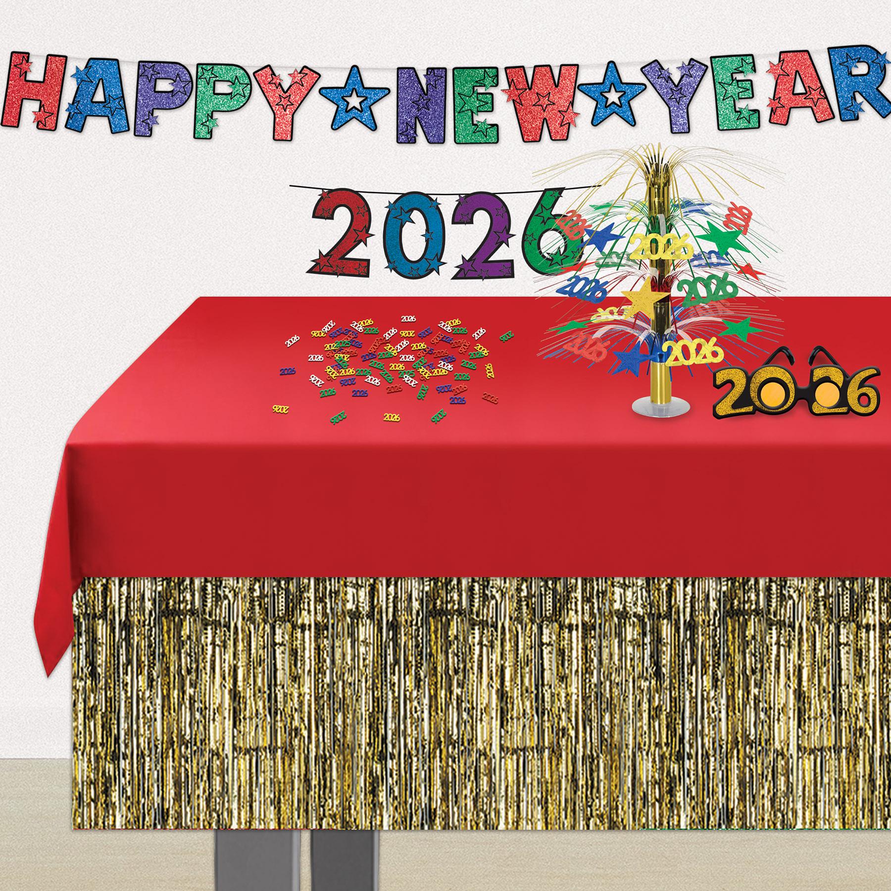 12 Pack Beistle Fanci Fetti 2026 Silhouettes Multi-Color Confetti (0.5 Oz/Pkg) - Perfect for New Year's Eve, Birthday Parties, Weddings & Celebrations