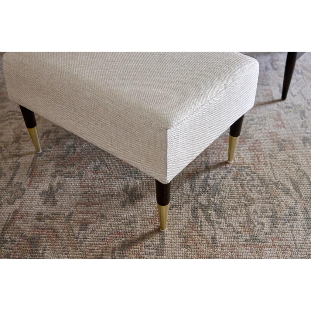 Cyan Design 11728 Oscar Ottoman in Dark Brown & Cream - Stylish Footstool for Living Room, Bedroom, or Office Decor