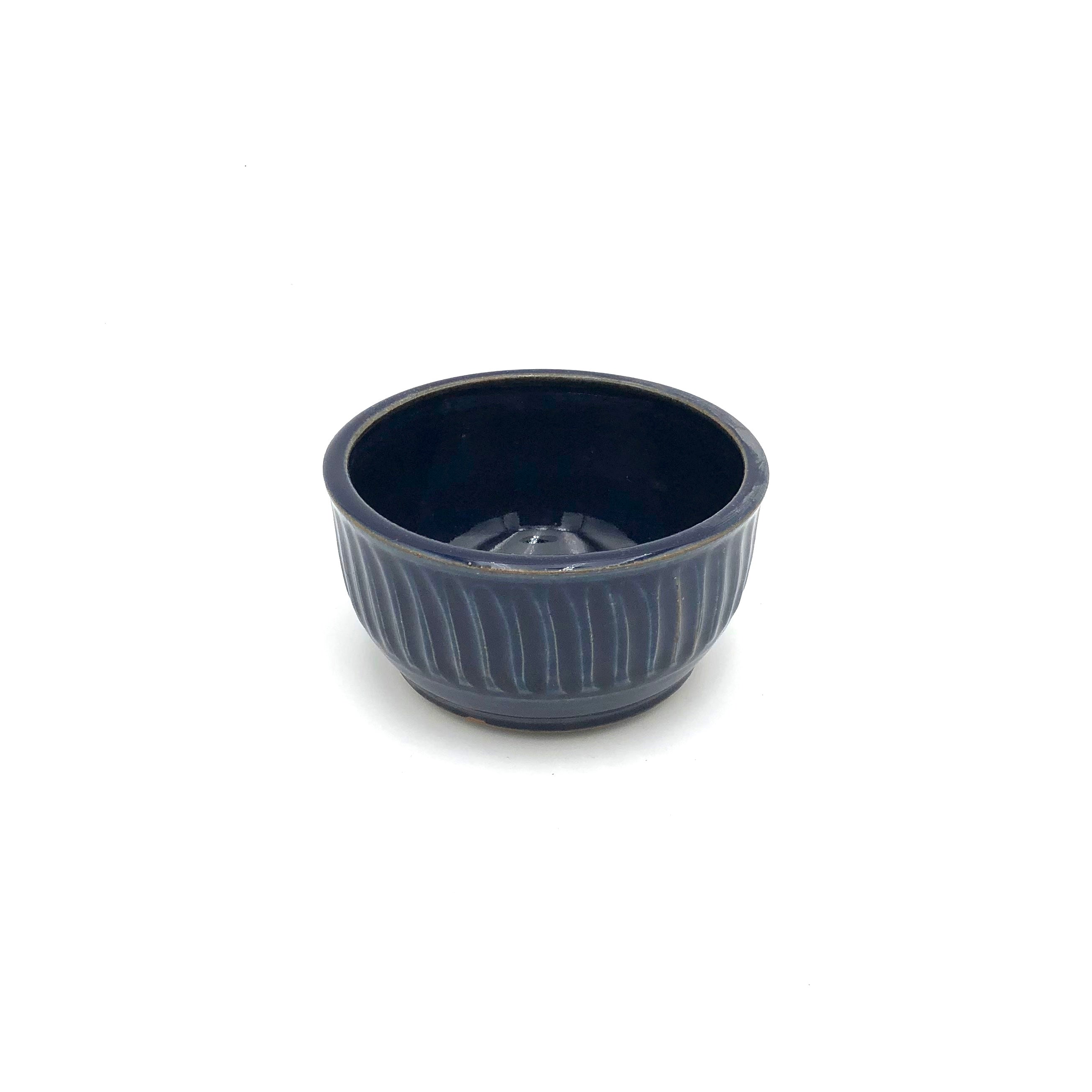 Coburn Fluted Dark Blue Cereal Bowl - Durable Porcelain Breakfast Bowl for Cereal, Soup, and Salad - Perfect for Home, Office, or Restaurant Use