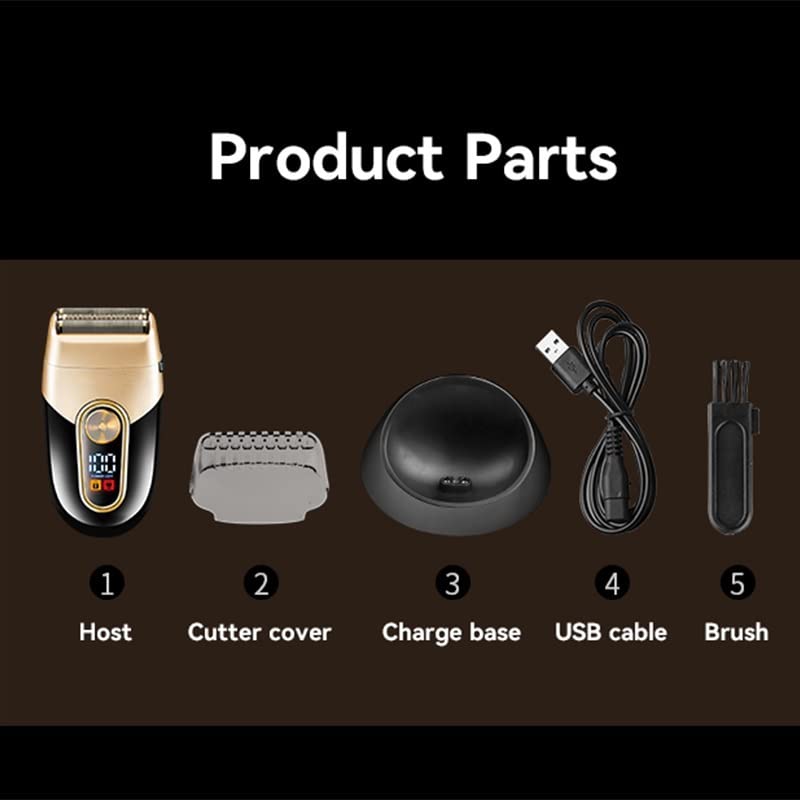 Premium Electric Razor for Men - Rechargeable Wet/Dry Shaver with Beard Trimmer & Charging Base - Perfect for Travel, Home & Gym Use
