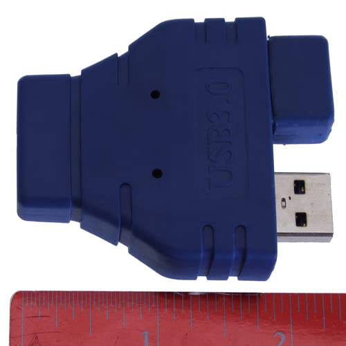 USB 3.0 Type A Male to Female Gender Changer Adapter - 19 Pin Header Male Connector - Perfect for Computer, Laptop & Server Hardware Upgrades