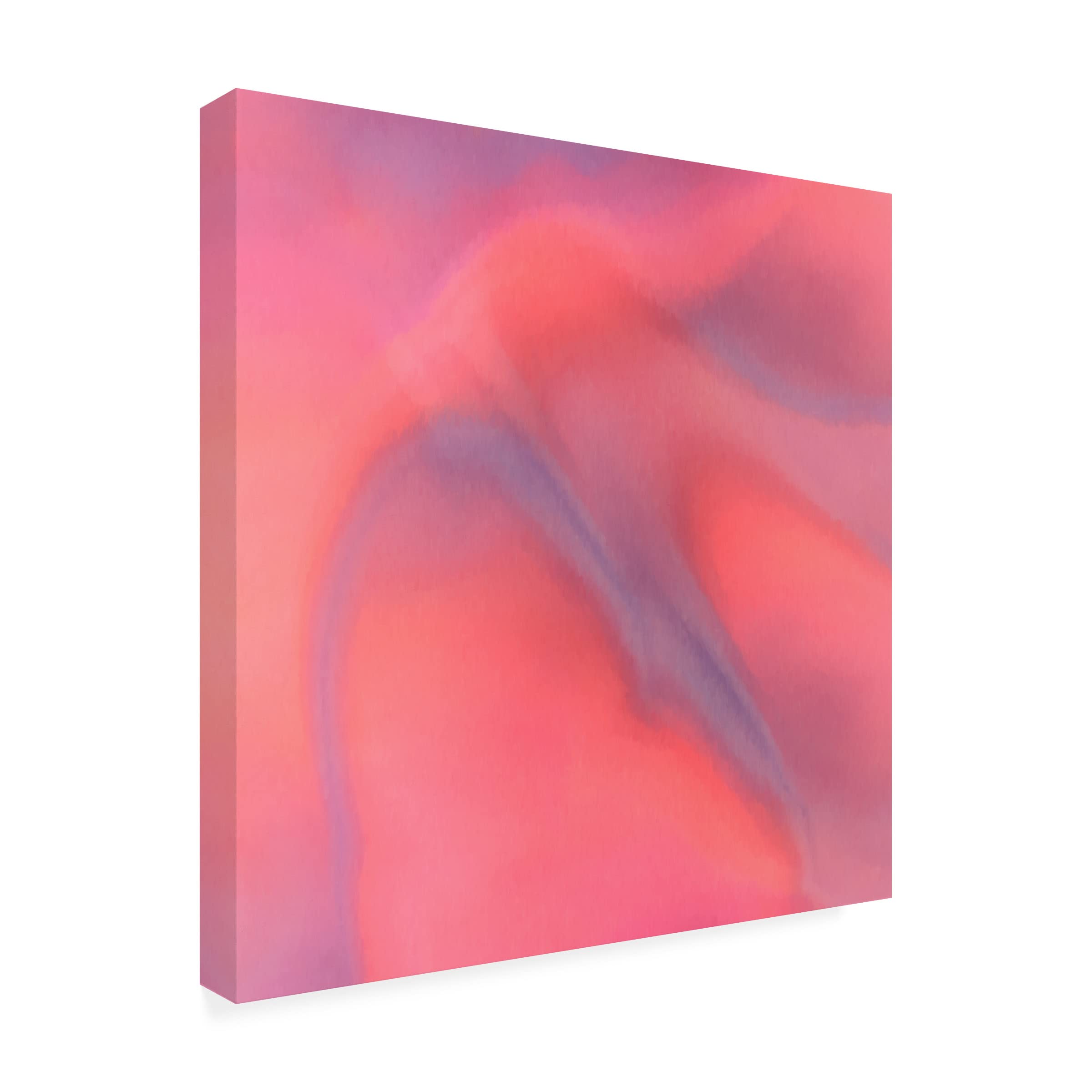 Abstract Pinks and Violets Canvas Wall Art by Cora Niele - Modern Hand Painted Floral Oil Painting for Living Room, Bedroom & Office Decor