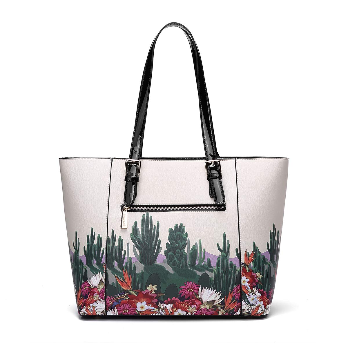 Frida Kahlo Licensed Cactus Tote Bag - Large Structured Shoulder Purse for Women | Perfect for Work, Travel & Everyday Use