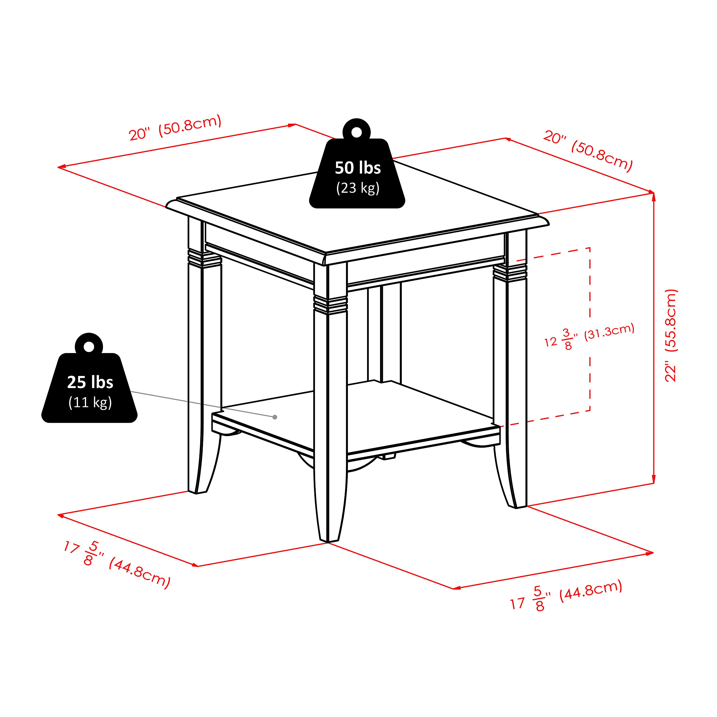 Winsome Nolan End Table - Modern Side Table for Living Room, Bedroom, Office - Cappuccino Finish - Perfect for Holding Lamps, Books & Decor