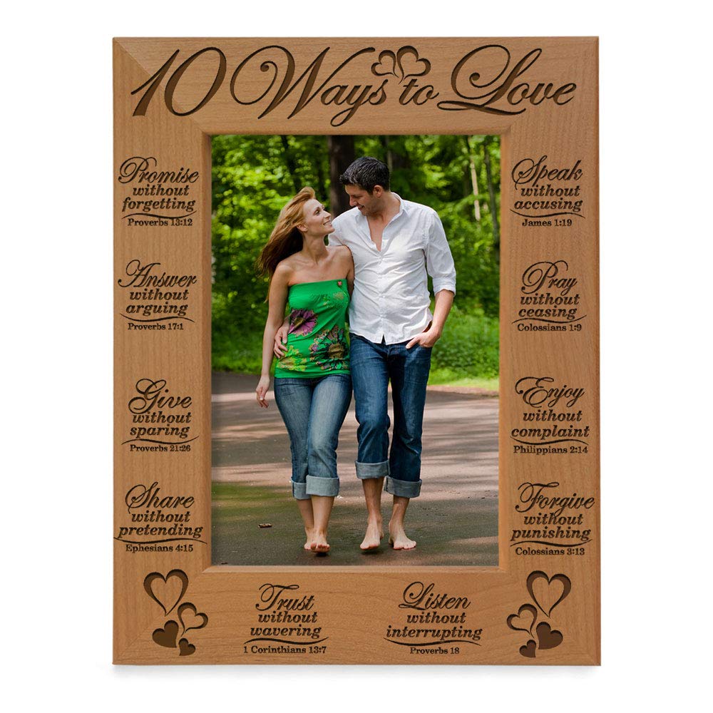 10 Ways to Love Bible Verses - 4x6 Vertical Picture Frame for Home & Gifts