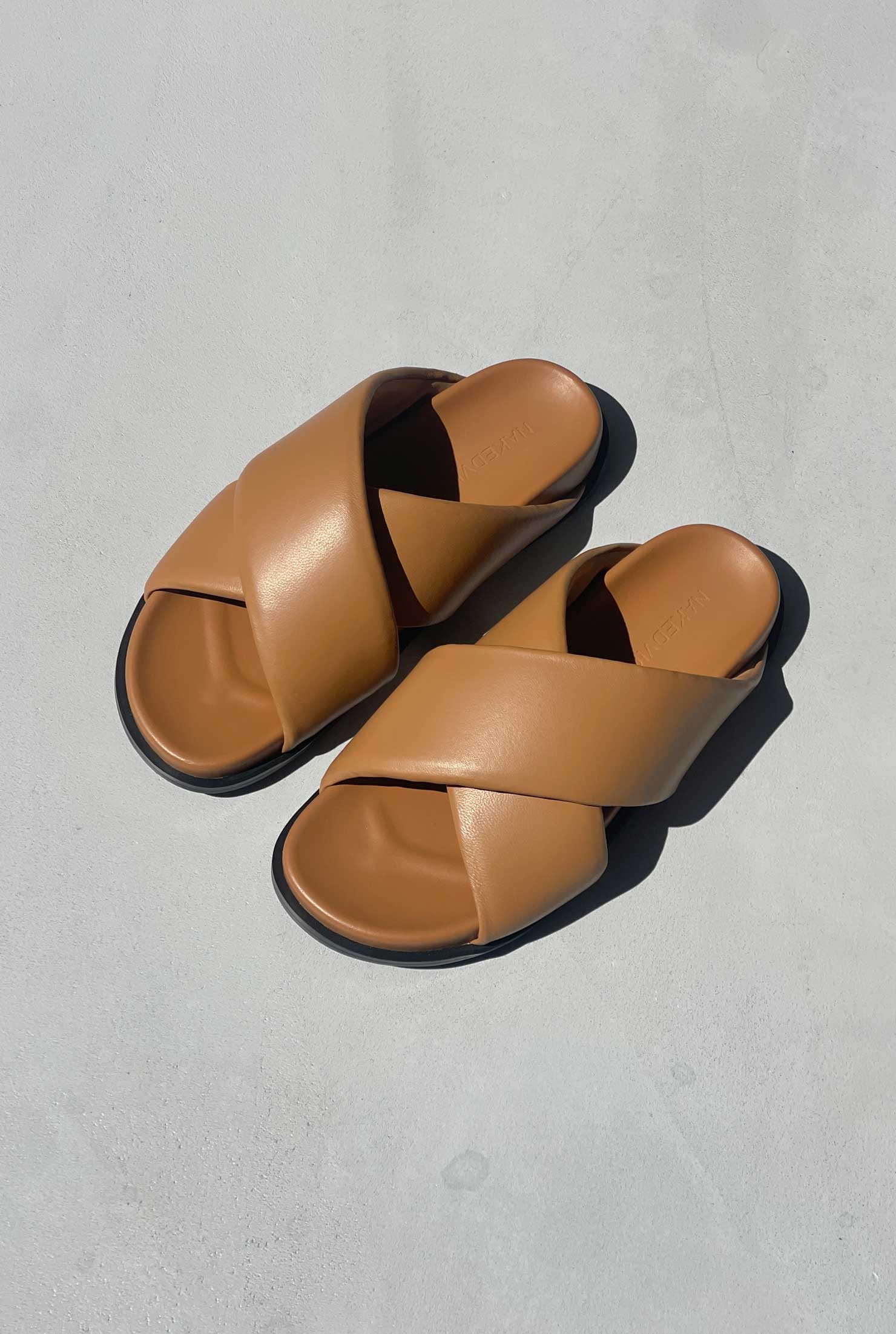 The Bode Tan Slide - Comfortable & Stylish Leather Sandals for Men & Women | Perfect for Beach, Pool, and Casual Summer Outfits