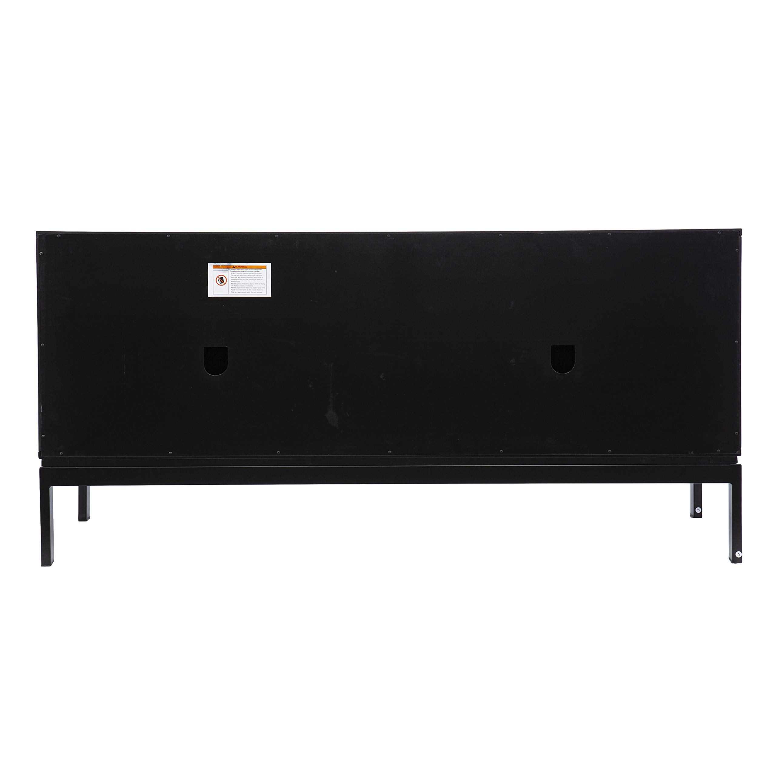 SEI Furniture Arminta Modern Media Cabinet - Black & Silver Finish for Living Room, Bedroom & Home Theater Storage