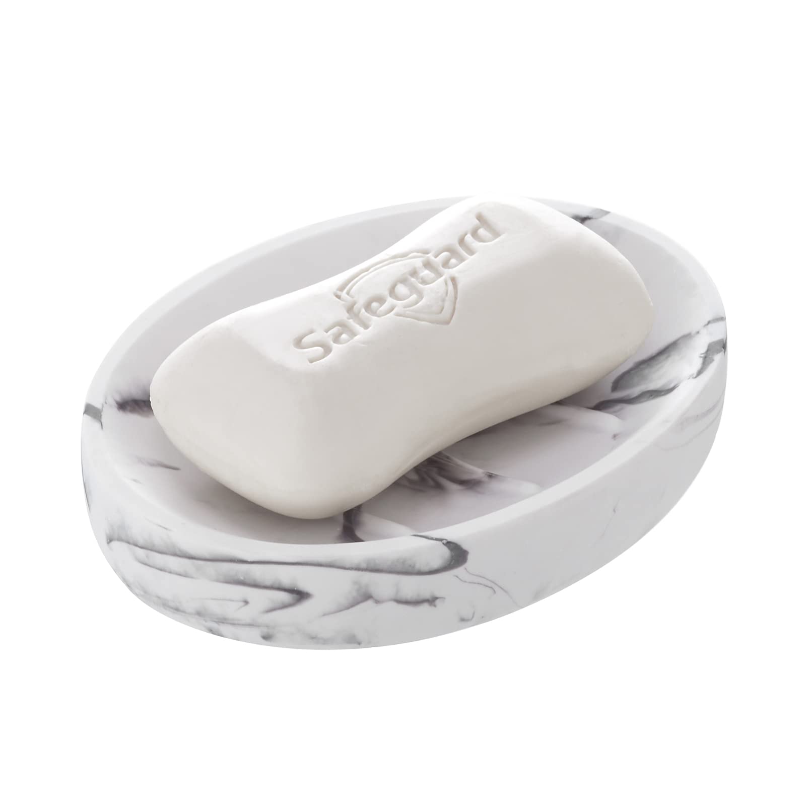 Marble Look Resin Soap Dish Holder - Non-Slip Shower Soap Tray for Bathroom, Kitchen & Sink - Perfect Soap Saver for Bar Soaps - Ideal for Showers, Baths and Daily Hygiene Organization
