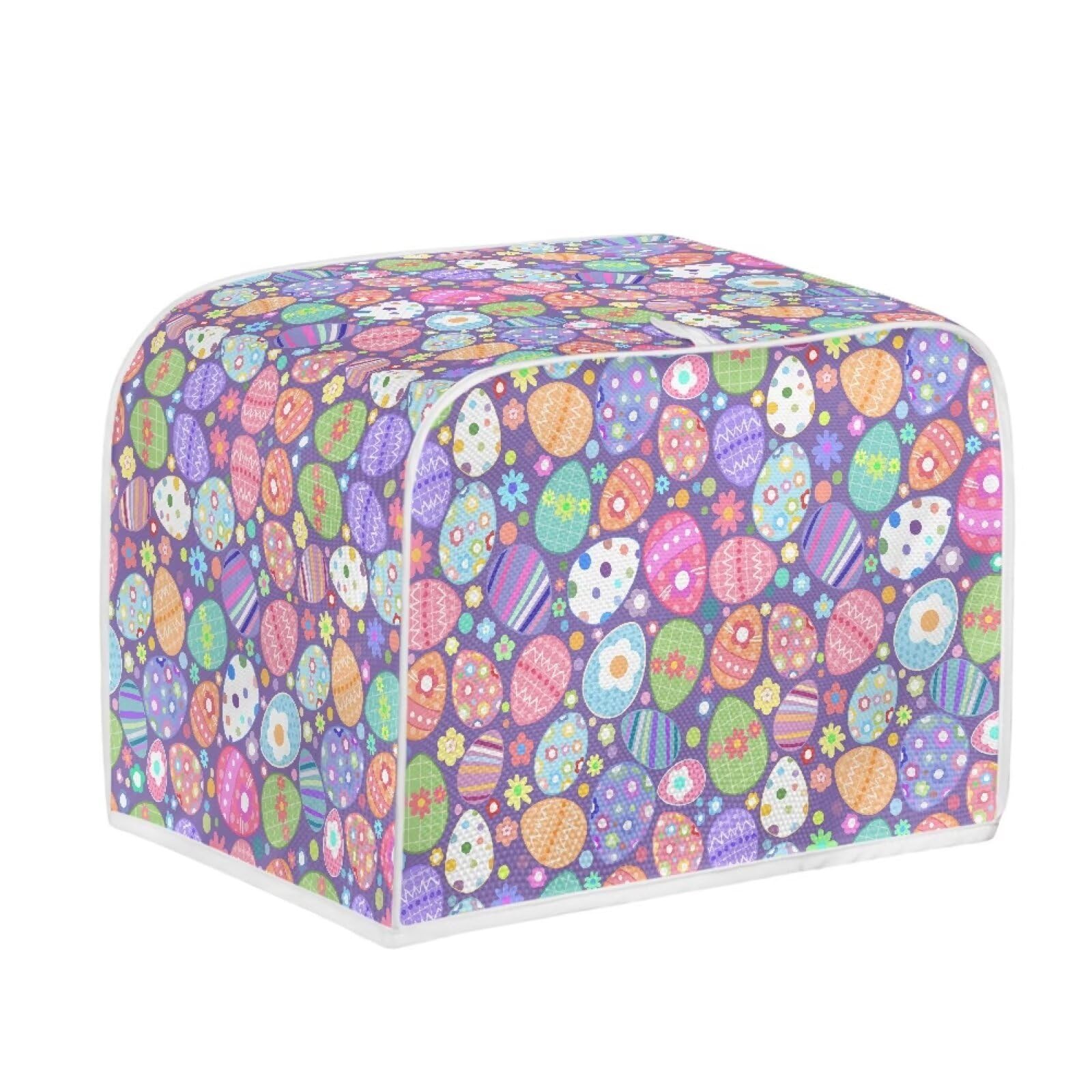 Vibrant Easter Egg Toaster Cover for 2-Slice Toasters - Cute Kitchen Appliance Decor, Bread Maker Protector, Lightweight Oven Cover - Perfect for Easter Decorations, Spring Kitchen Accessories & Small Appliance Protection