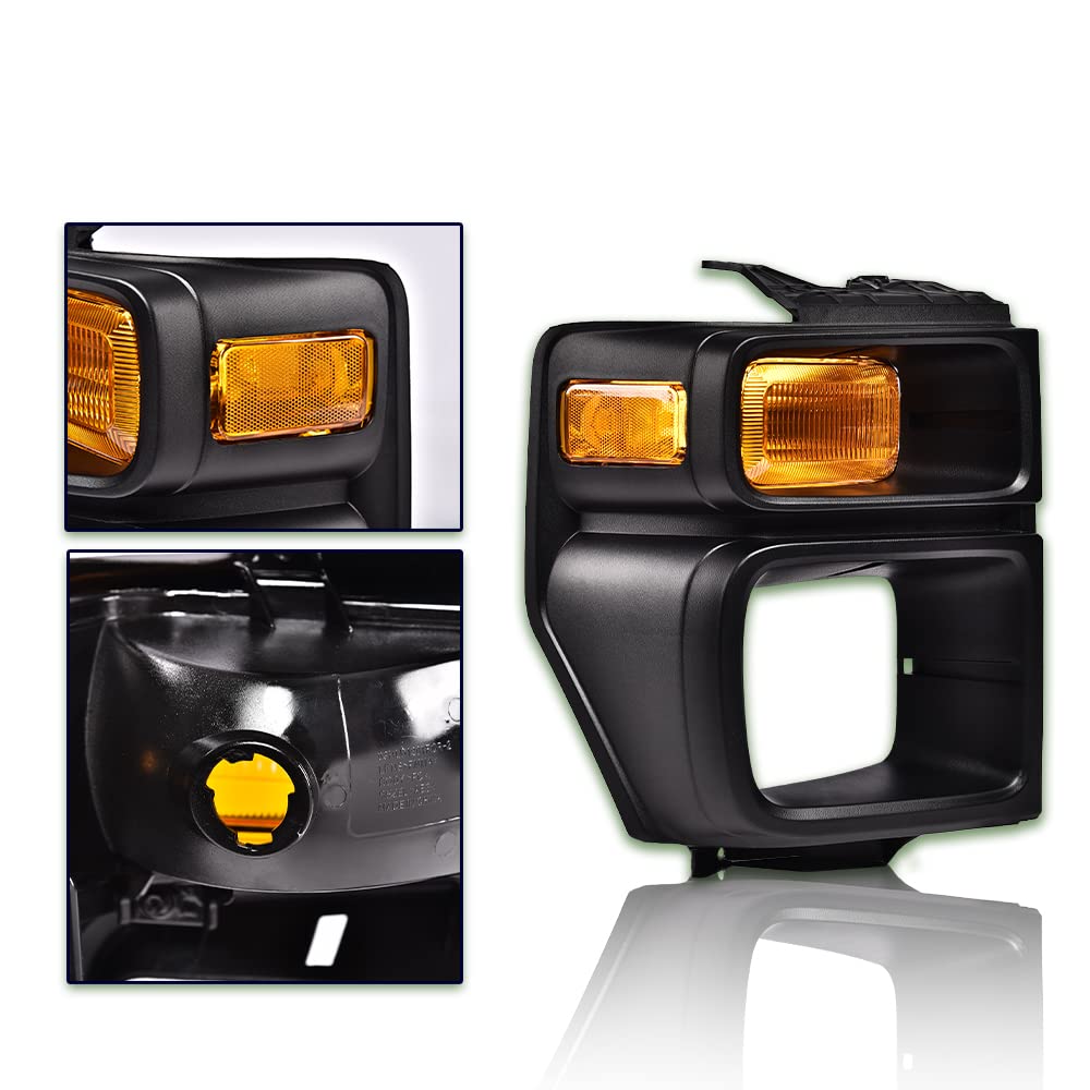 Ford E-Series Headlight Trim Bezel & Turn Signal Light (Right) 2008-2019 - for E150/E250/E350 Super Duty - Easy Parking & Night Driving