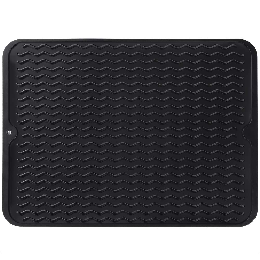 LIMNUO Silicone Dish Drying Mat - Heat Resistant, Eco-Friendly Kitchen Trivet for Countertop, Dishwasher Safe & Easy Clean (12