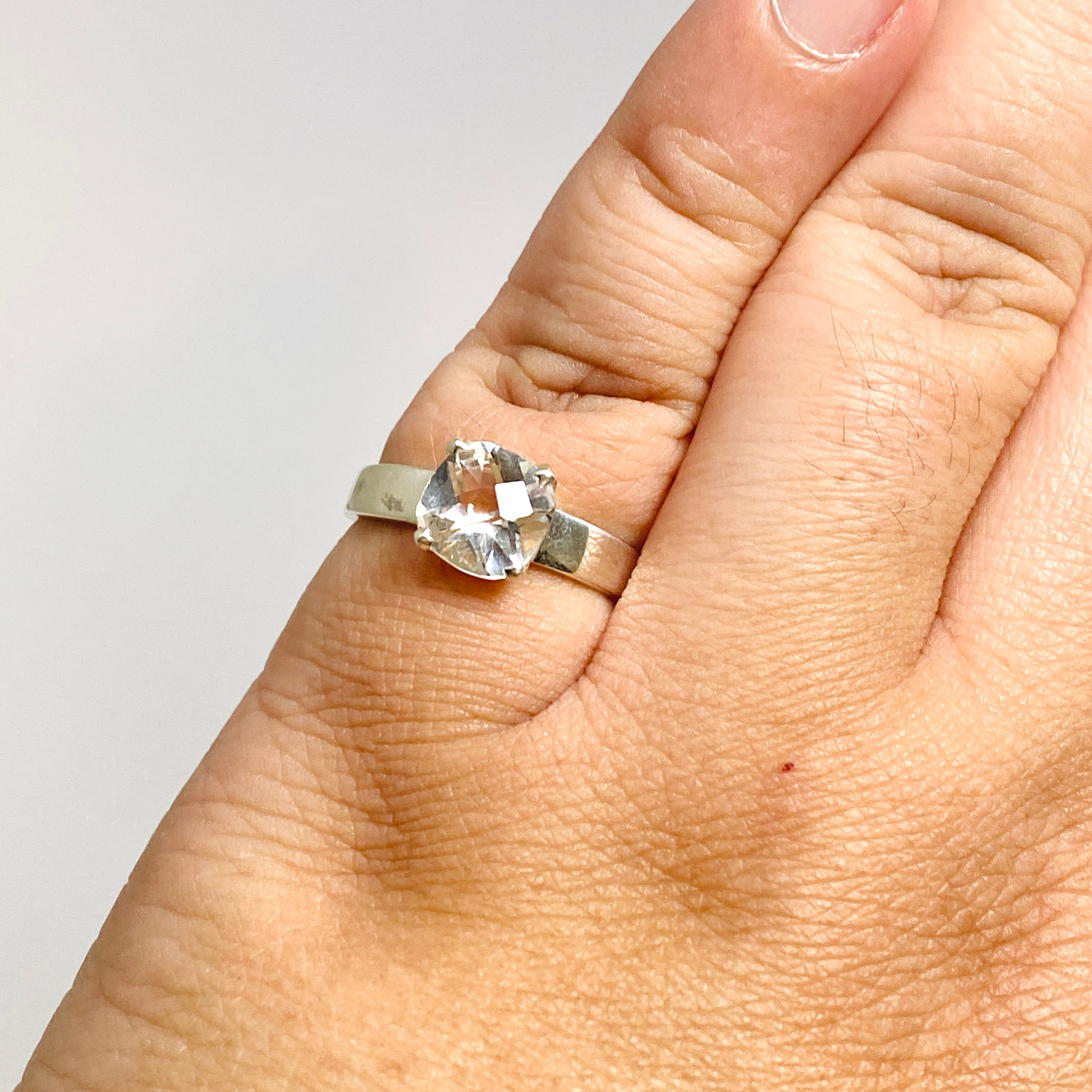 Clear Quartz Square Faceted Ring PRGJ708 - Elegant Crystal Jewelry for Women, Perfect for Everyday Wear, Special Occasions & Gift Giving