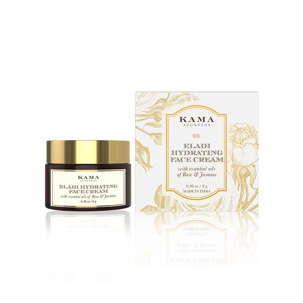 Kama Ayurveda Eladi Hydrating Face Cream 8g - Natural Moisturizer for Dry Skin, Ayurvedic Skincare for Glowing Complexion | Perfect for Daily Hydration & Nighttime Nourishment