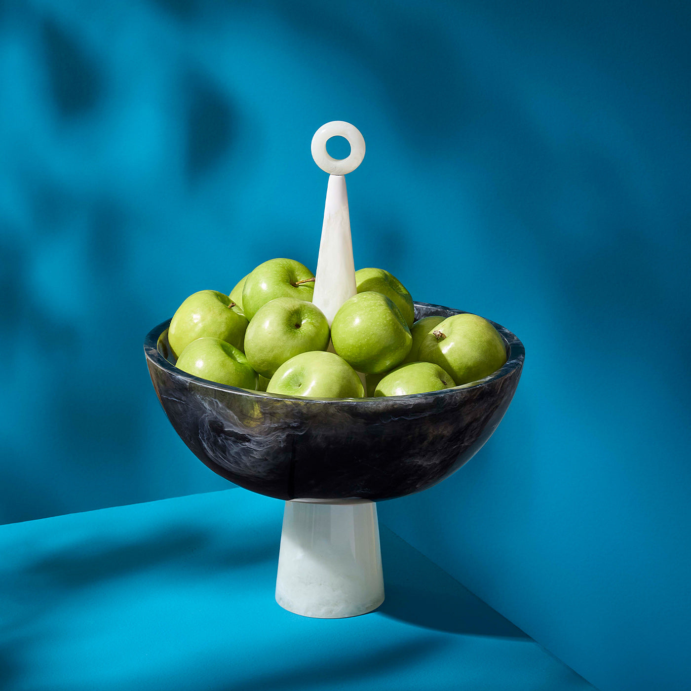 Como Black & White Finial Bowl - Elegant Decorative Serving Bowl for Dining Table, Centerpiece, Fruit Display, and Home Décor