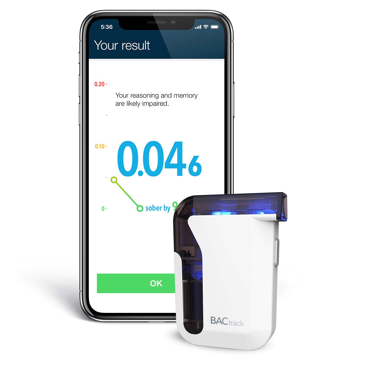 BACtrack Mobile Smartphone Breathalyzer - Professional-Grade Alcohol Tester with Wireless Bluetooth Connectivity for iPhone & Android Devices (HealthKit Compatible) | Perfect for Personal Safety, Workplace Testing & Responsible Drinking Monitoring