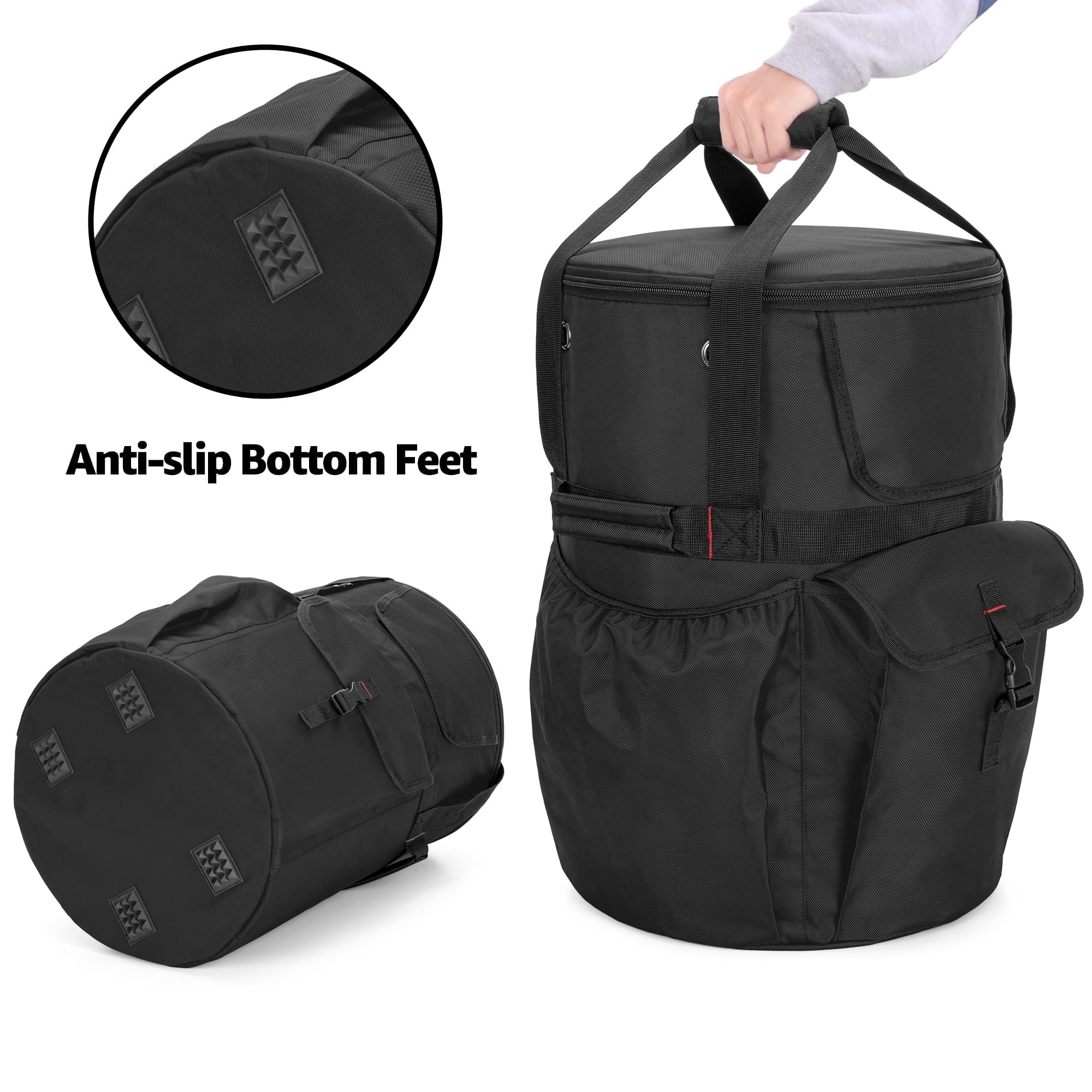 Portable SAMDEW BBQ Camp Grill & 20 lb Propane Tank Storage Bag - Durable Black Carrying Case for Outdoor Cooking, Tailgating & Camping Trips
