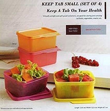 Tupperware Keep Tab Plastic Food Storage Containers Set - 500ml (Set of 4) - Airtight, BPA-Free, Microwave Safe - Perfect for Meal Prep, Leftovers & Pantry Organization