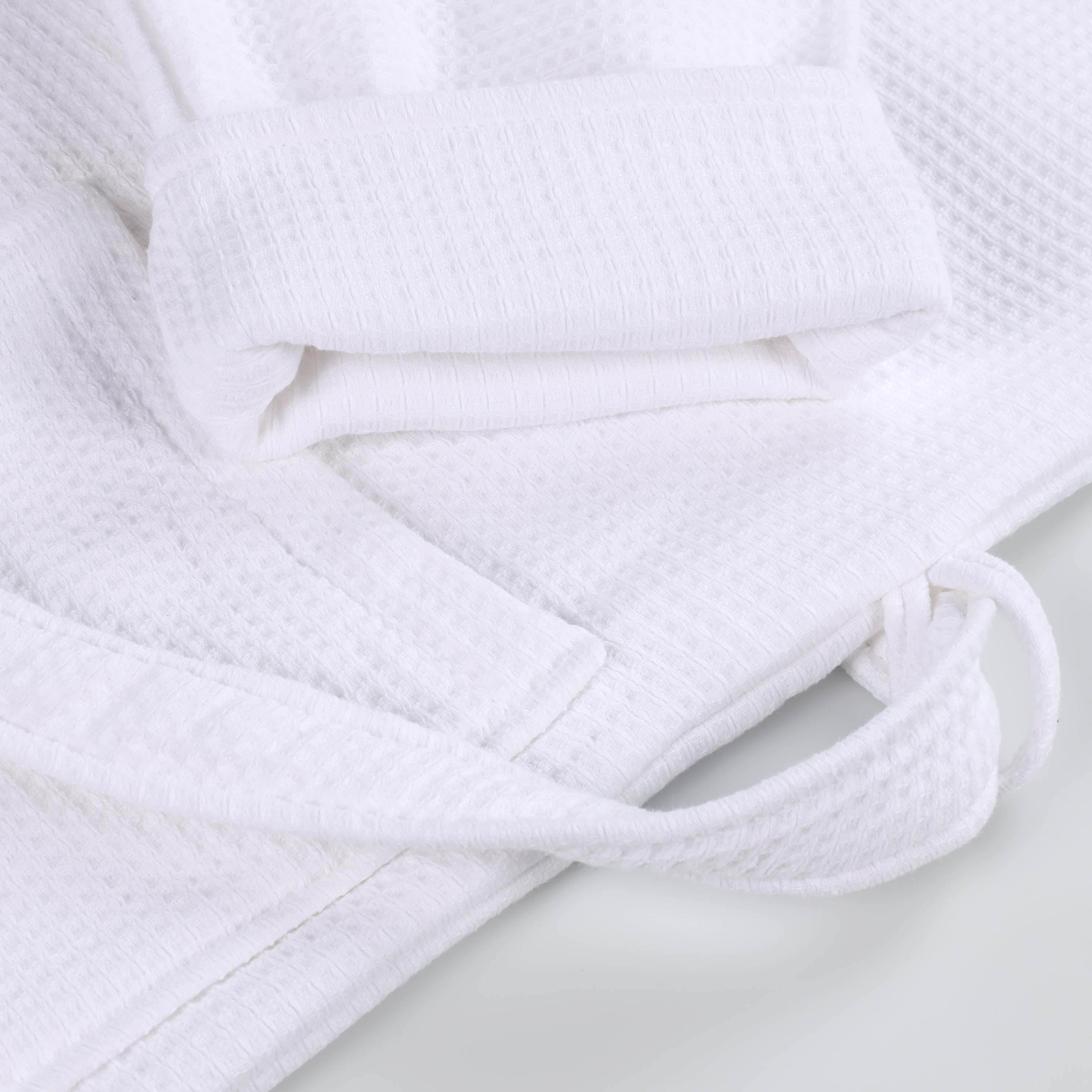 Premium Waffle Weave Cotton Bathrobe - Ultra Soft, Lightweight & Oversized Unisex Robe for Men & Women | Perfect for Spa, Lounge & Post-Shower Comfort