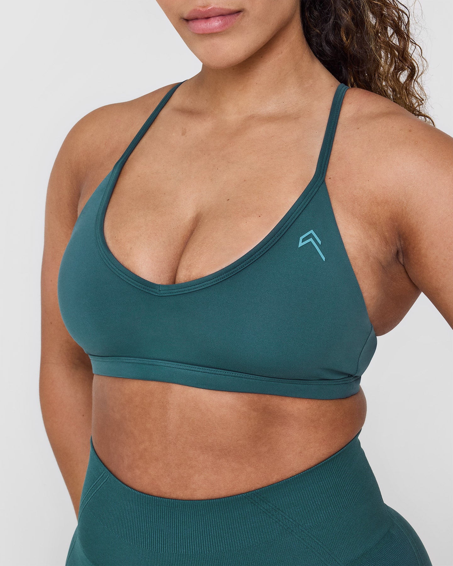 Timeless Strappy Bralette in Marine Teal | Comfortable Lace Underwire Bra for Women | Perfect for Yoga, Lounge & Everyday Wear