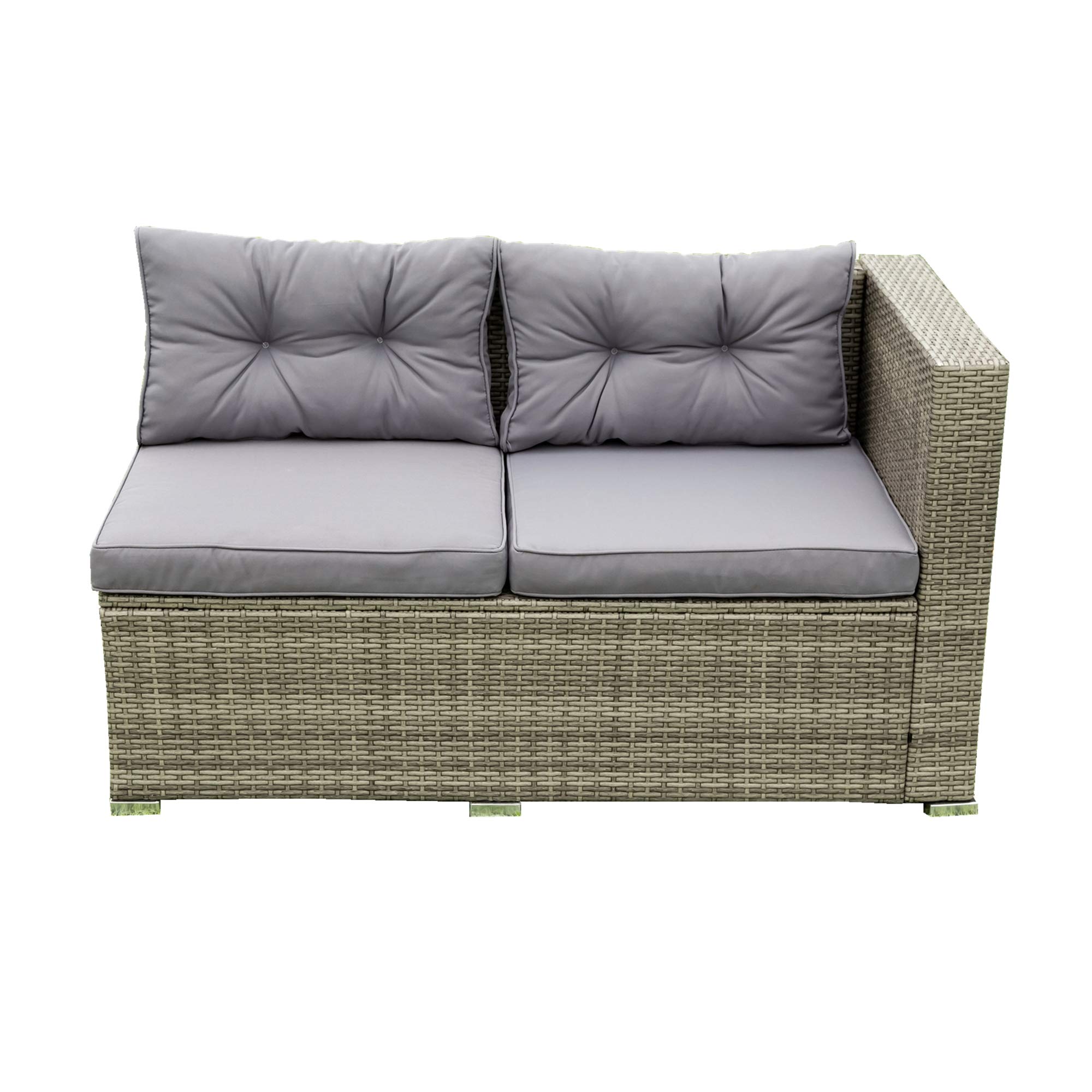 4-Piece All-Weather Outdoor Patio Furniture Set - Wicker Rattan Sectional Sofa with Storage Box & Washable Cushions, Glass Table - Perfect for Garden, Poolside, Porch & Backyard Relaxation