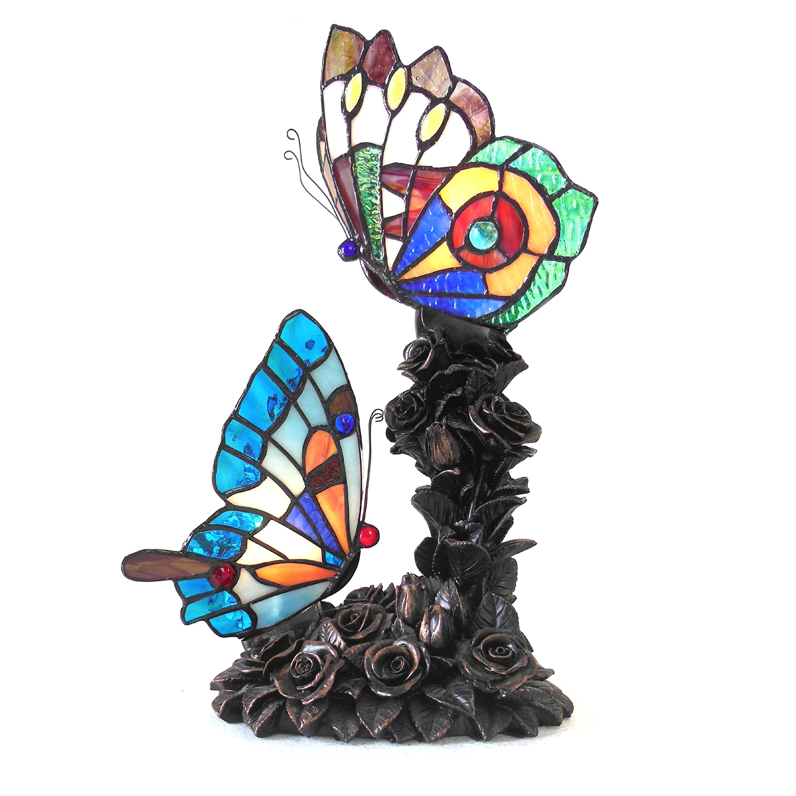 Tiffany-Style 2 Light Butterfly Table Lamp 10