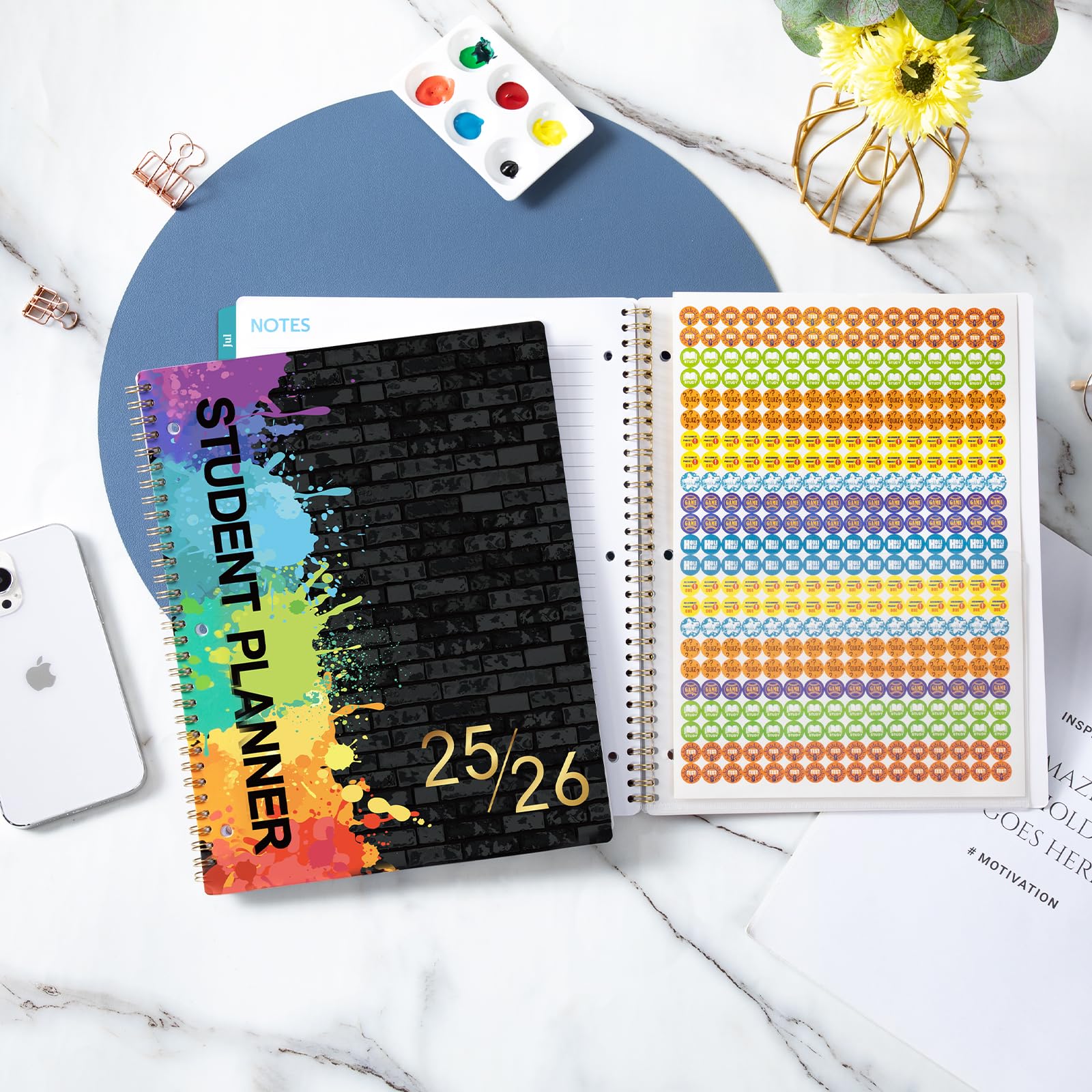 2025-2026 Academic Planner for Students - Monthly & Weekly School Organizer with Stickers | July 2025-June 2026 | 9