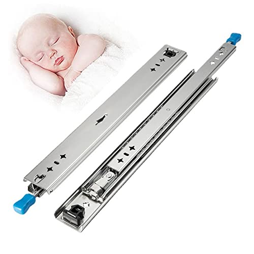 Heavy Duty Drawer Slides 30 Inch with Lock - Industrial Ball Bearing Drawer Runners for Cabinets & Workbenches - 120kg Load Capacity Side Mount Roller Extension (1 Pair) - Perfect for Garage Storage, Workshop Drawers & Tool Cabinets