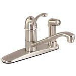 Gerber Allerton Single Handle 3-Hole Kitchen Faucet with Pull-Down Sprayer - Modern Brushed Nickel Finish for Easy Dishwashing and Food Prep
