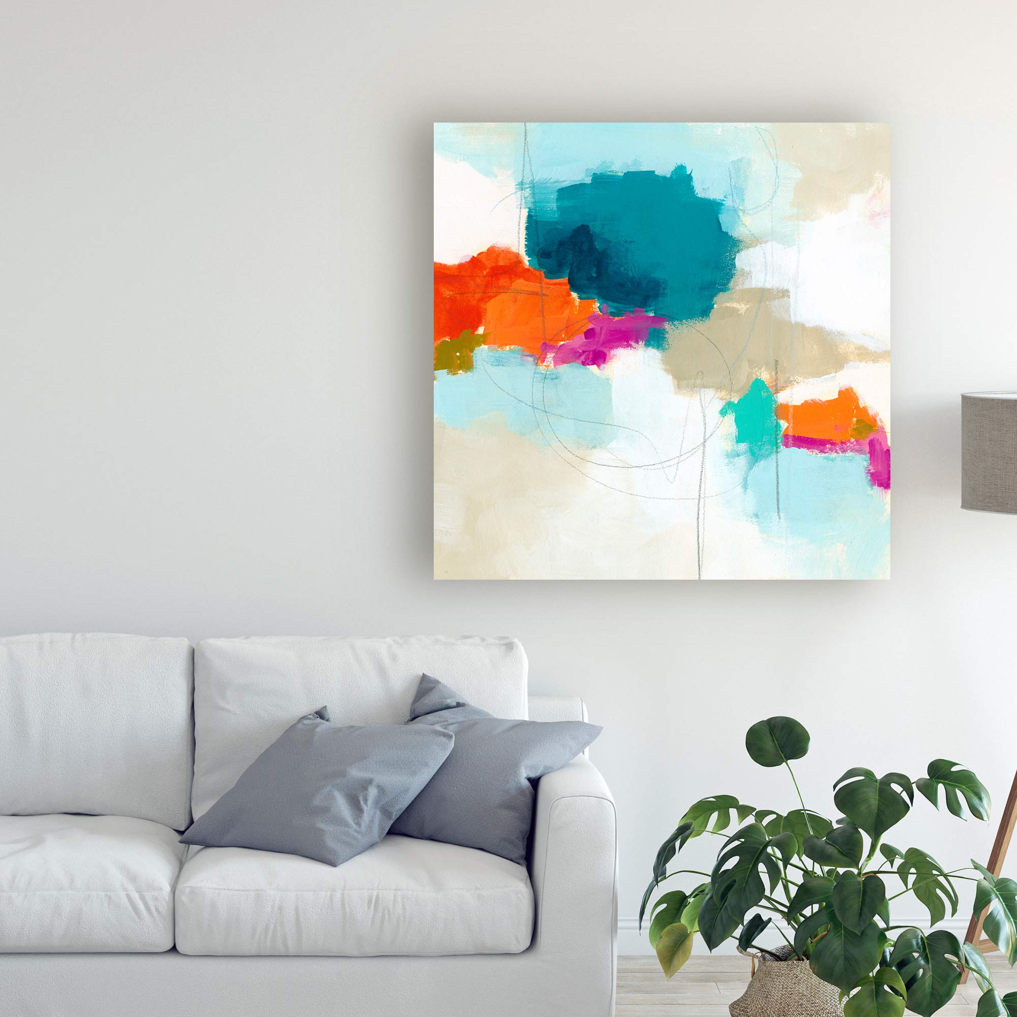 Trademark Fine Art 18x18 Atmospheric VI by June Erica Vess - Modern Abstract Wall Art for Living Room, Bedroom & Office Decor