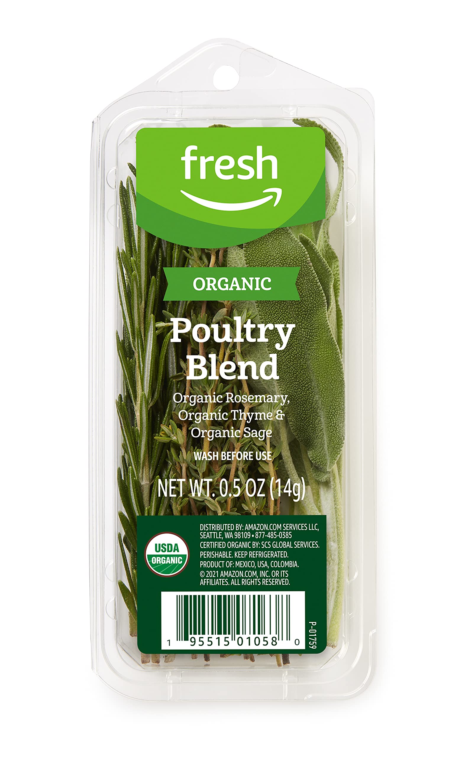 Amazon Fresh Organic Poultry Blend Seasoning - 0.5 Oz | All-Natural Herb & Spice Mix for Chicken, Turkey & More | Perfect for Grilling, Roasting & Everyday Cooking