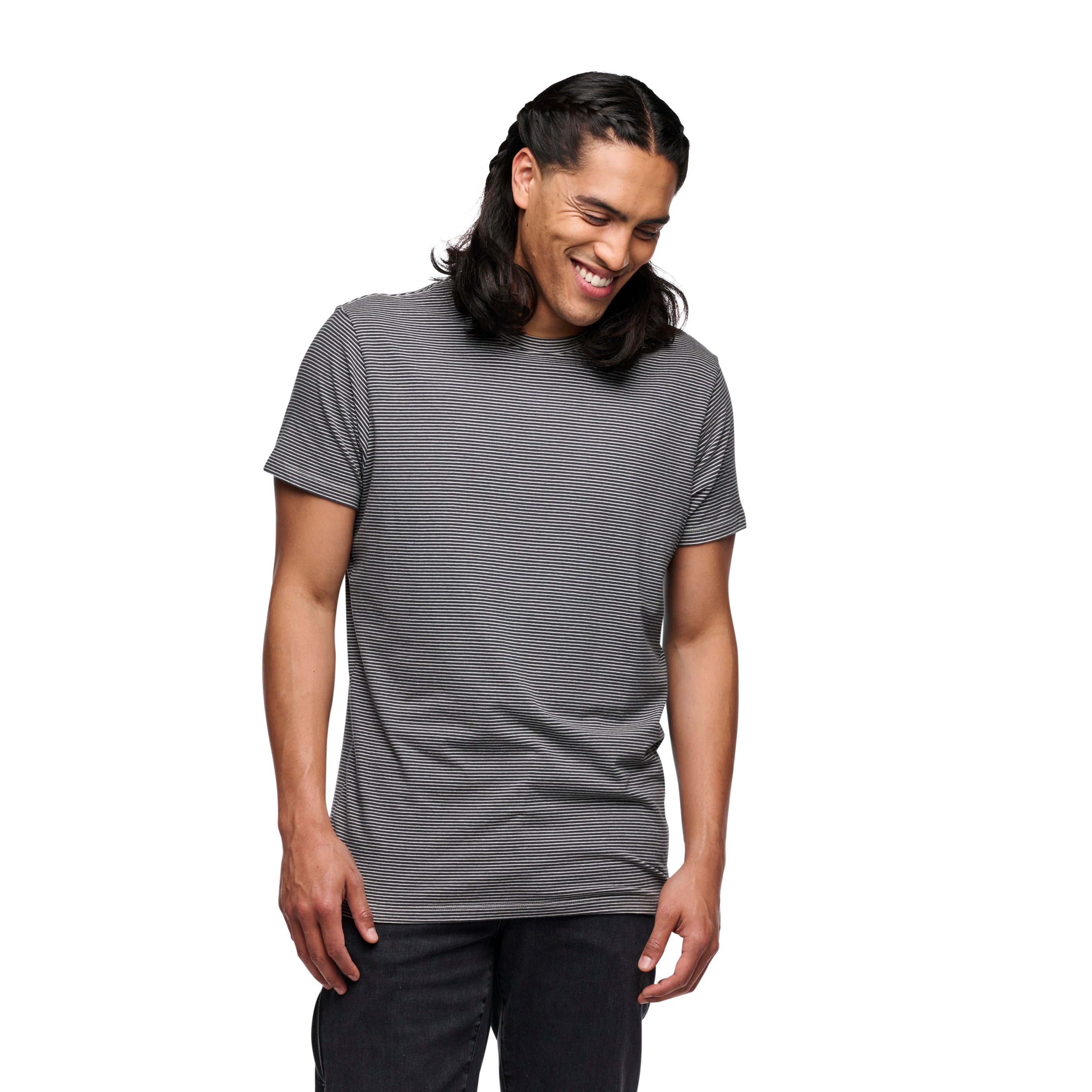 Men's Black & White Striped T-Shirt - Soft Cotton Crew Neck Tee for Casual Wear & Everyday Outfits
