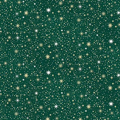 Enchanted Christmas Makower Fabrics M028G Green Stars - Premium Holiday Fabric for Quilting, DIY Decor & Festive Sewing Projects