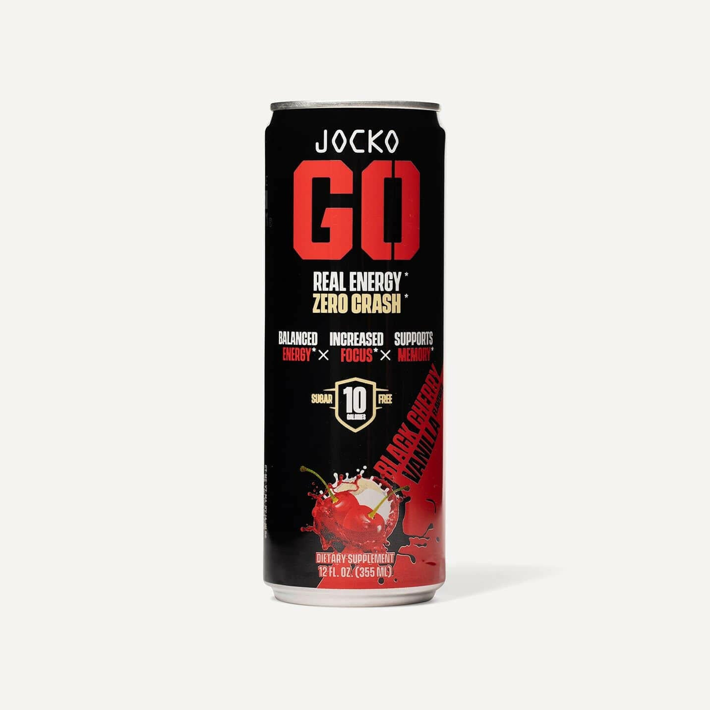 JOCKO GO Energy Drink - 12 Pack | Sugar-Free Pre Workout & Post Workout Supplement | Boost Energy & Focus for Gym, Running & Fitness