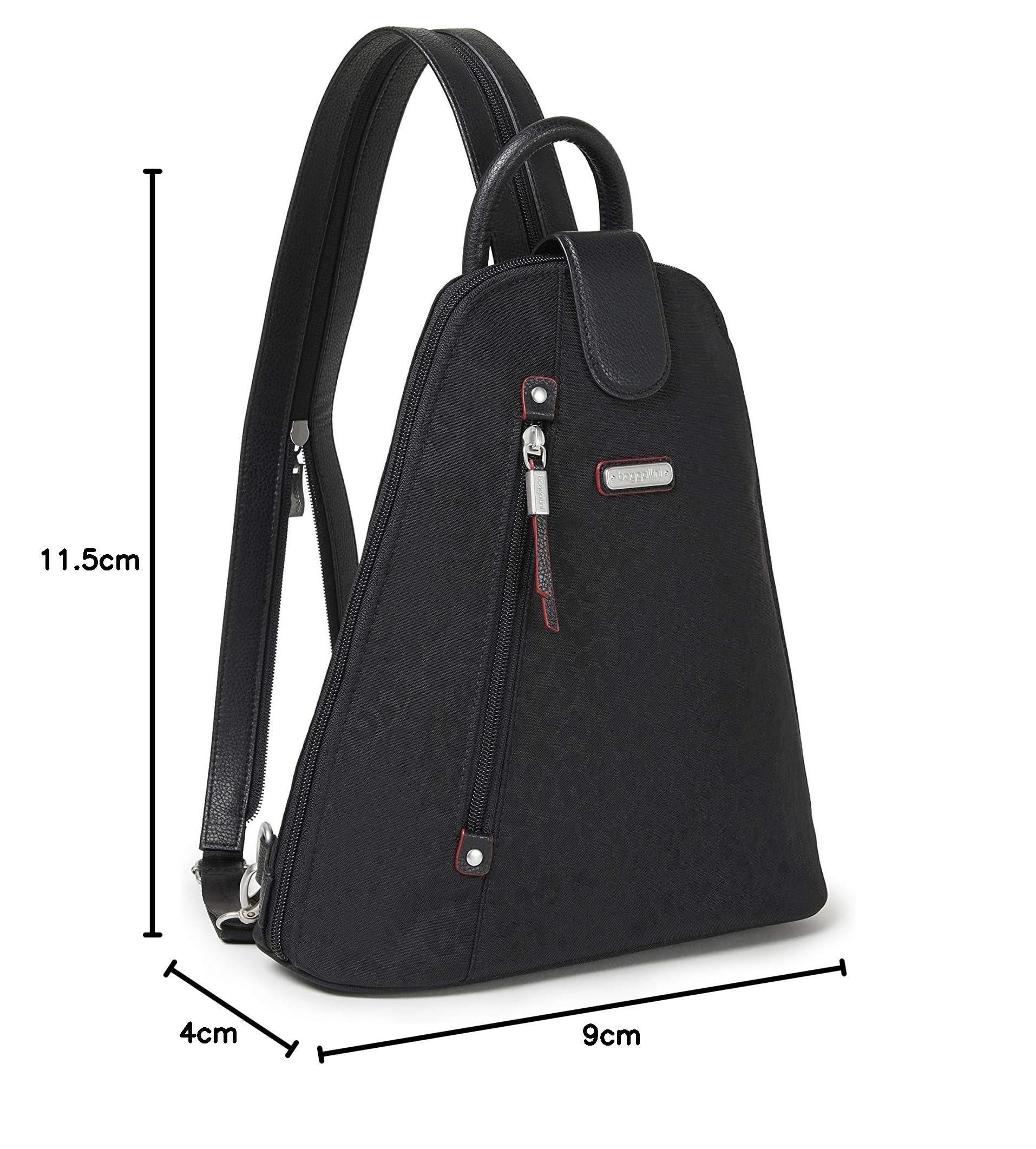 Baggallini Metro RFID Anti-Theft Backpack for Women - 9x11 Convertible Sling Bag with Adjustable Shoulder Straps & Phone Wristlet | Perfect for Travel, Commuting & Everyday Use