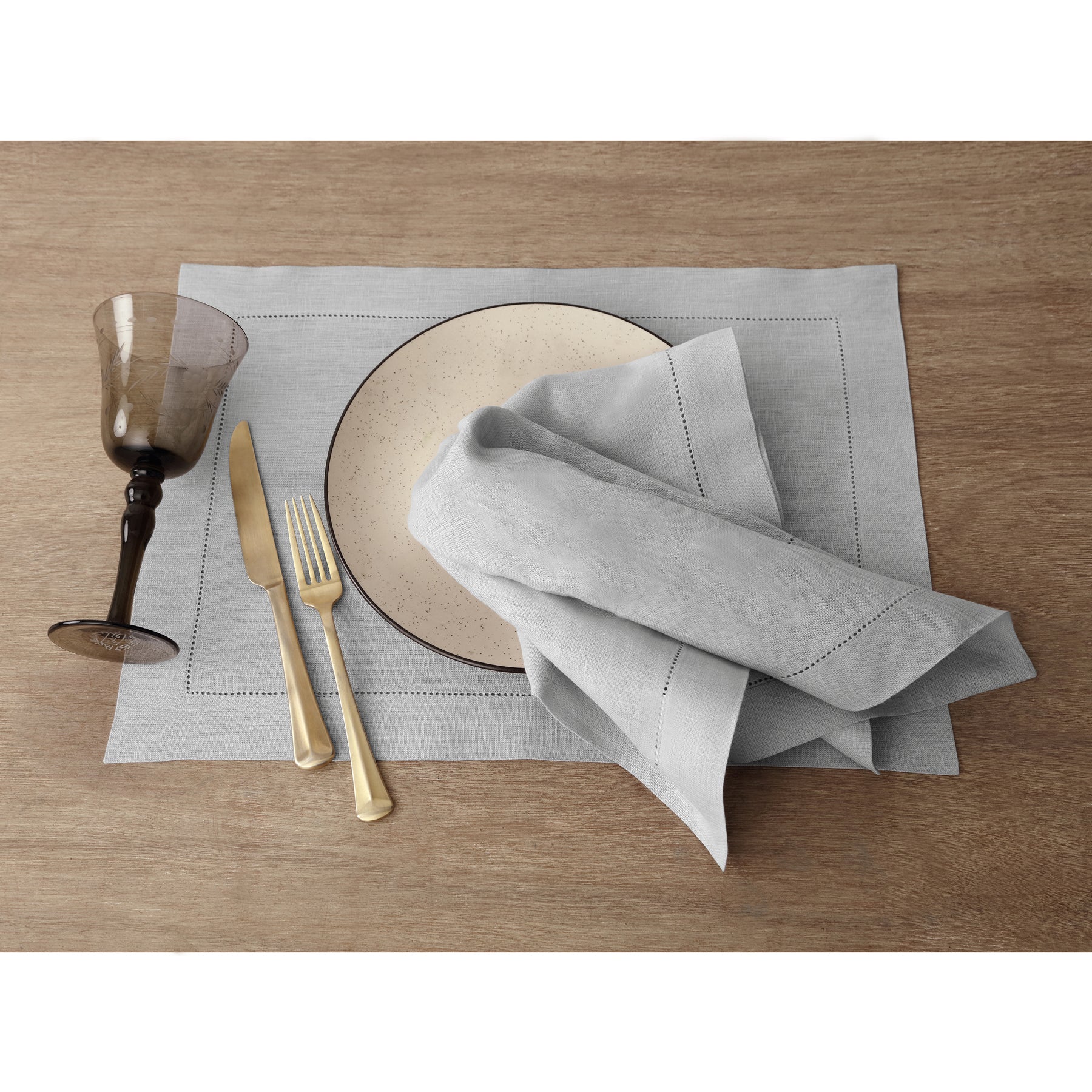 Elegant Classic Hemstitch Placemats Set of 4 - Premium Linen Table Mats for Dining Room Decor - Perfect for Thanksgiving, Christmas Dinner & Formal Entertaining