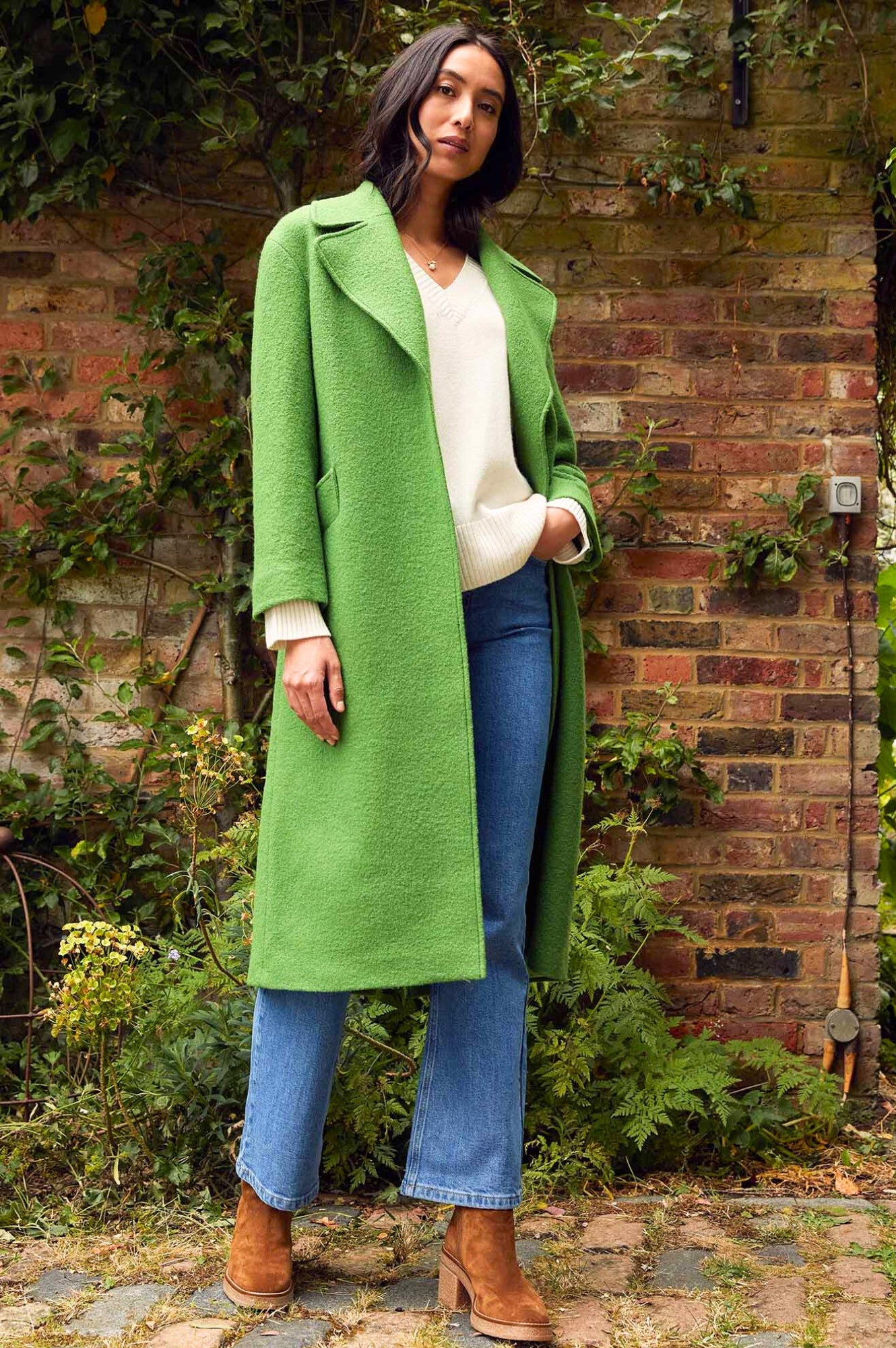 Premium Green Wool Coat for Women - Warm Winter Outerwear for Cold Weather | Perfect for Office, Travel & Outdoor Activities