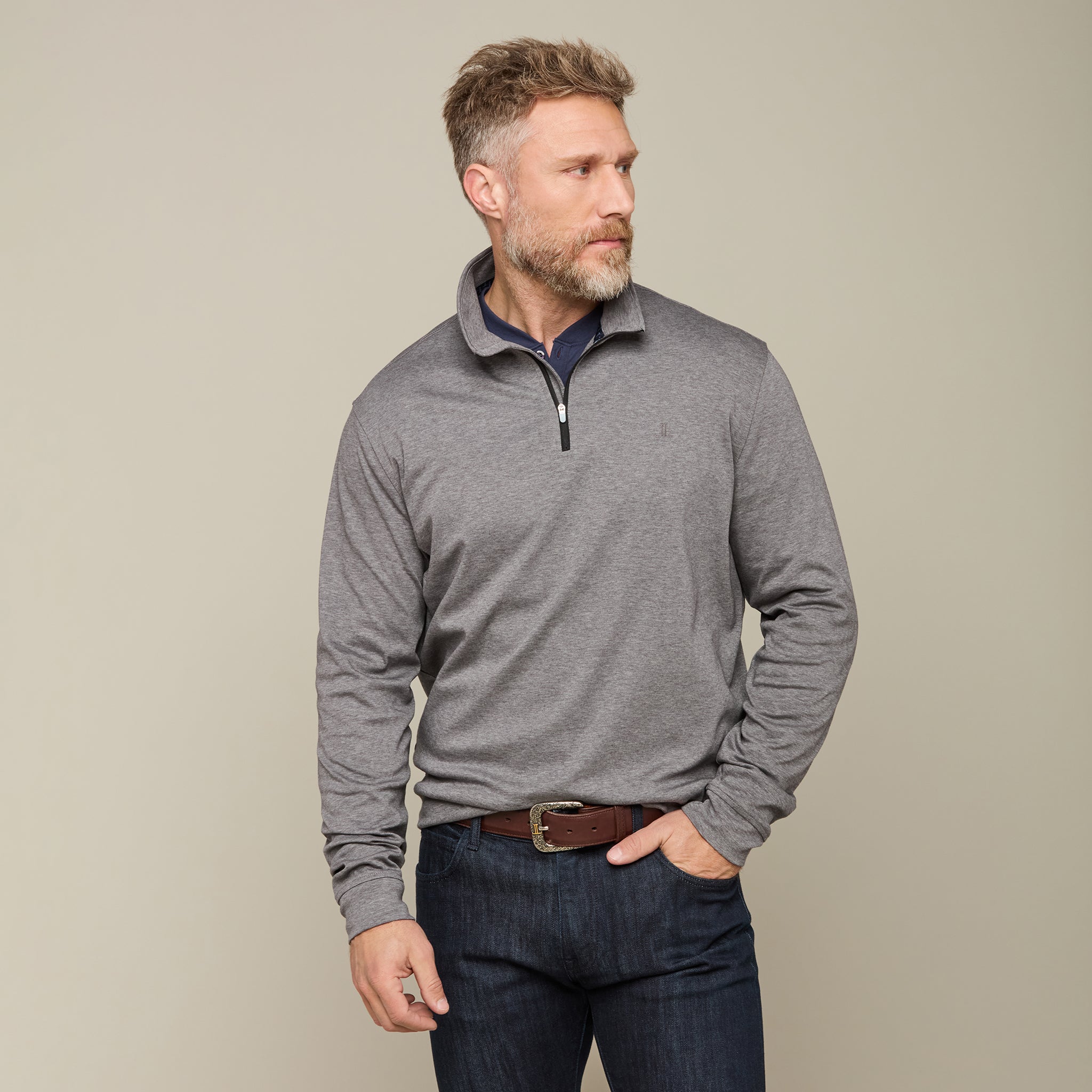 Lightweight Quarter Zip Pullover Sweater for Men & Women - Comfortable & Stylish Grey Fleece Top for Outdoor Activities & Casual Wear