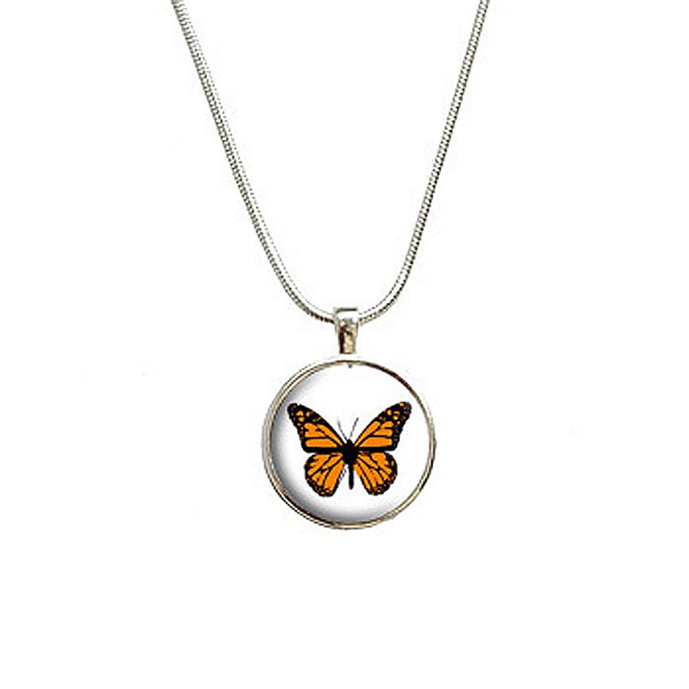 Elegant Monarch Butterfly Pendant Necklace - Sterling Silver Plated Chain for Women, Perfect for Weddings, Anniversaries & Special Occasions