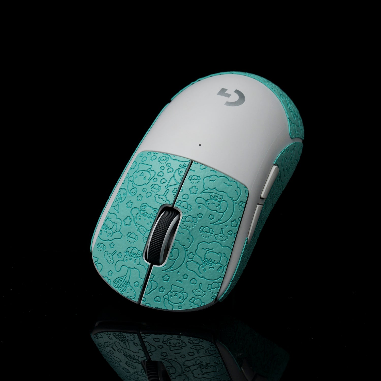 BT.L Mouse Grip V4 for Logitech G Pro X Superlight & Superlight 2 - Non-Slip Gaming Grip Tape with Cartoon Design in Tiffany Blue | Perfect for FPS, MOBA & Esports Tournaments
