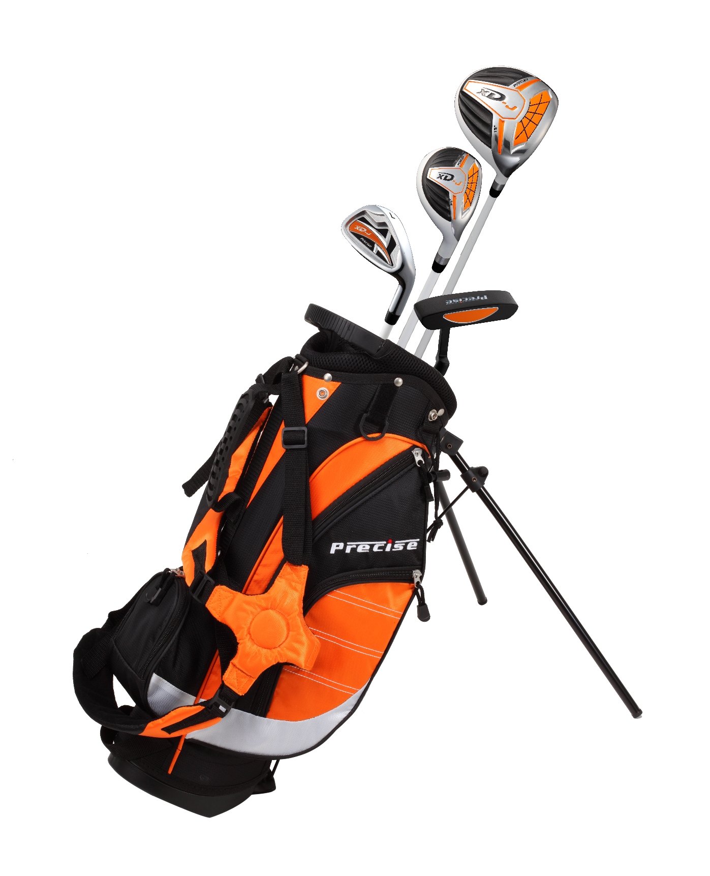 Precise XD-J Junior Golf Clubs for Kids Ages 3-5, 6-8, 9-12 | Right & Left Hand Youth Golf Set for Boys & Girls with Ultra-Light Graphite Shafts, Hybrid & Stand Bag - Pro-Grade Technology | Perfect for Beginners, Backyard Practice & Junior Golf Tournaments