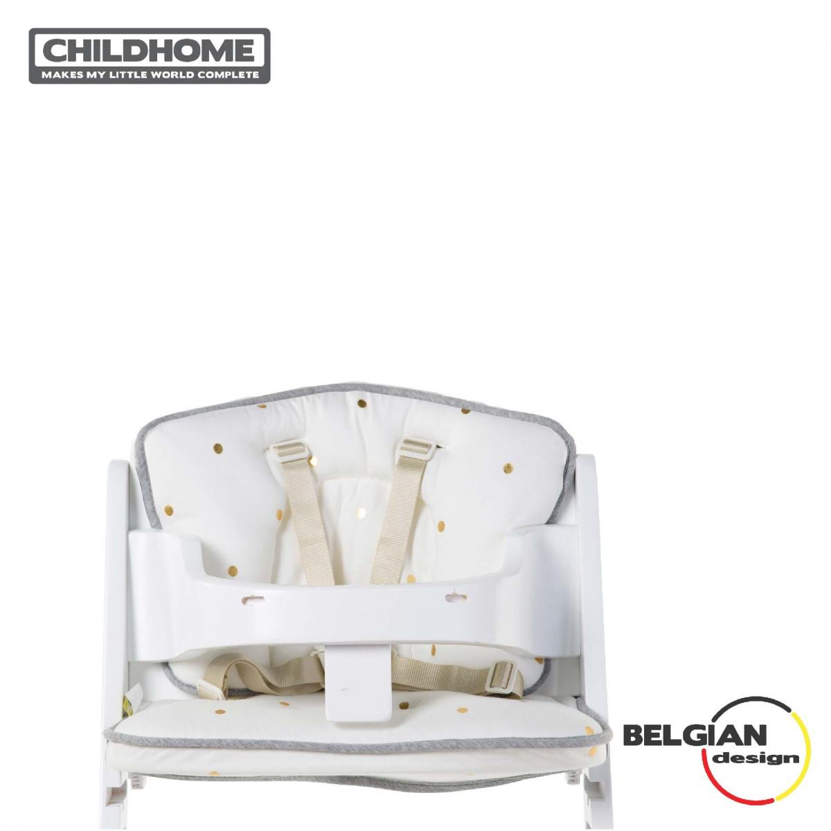 Childhome LAMBDA High Chair - Adjustable Baby Booster Seat with Safety Harness for Toddlers - Perfect for Dining, Feeding & Learning at Home or Restaurant