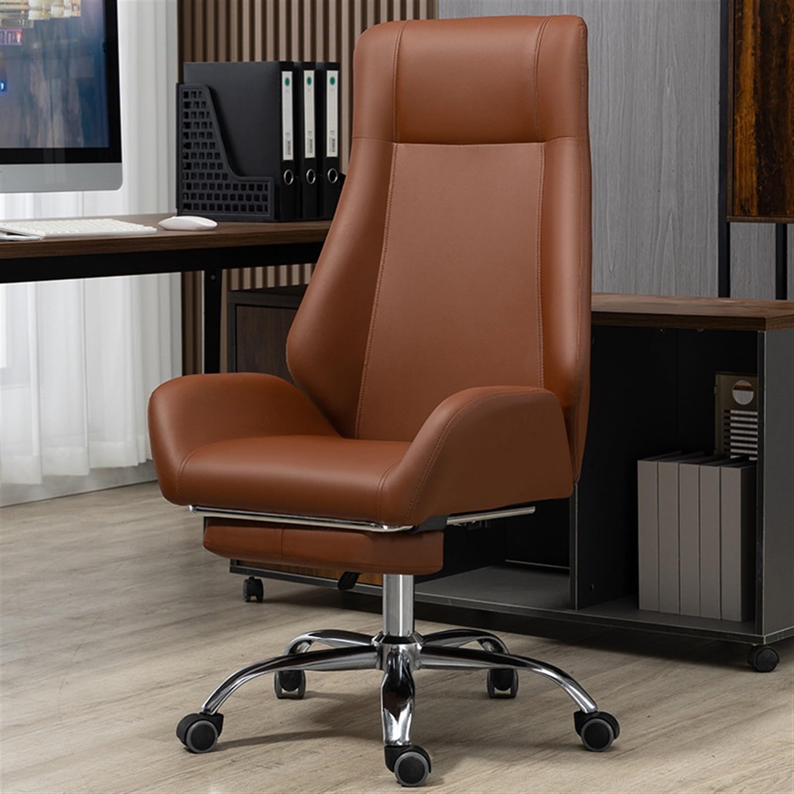 Premium Ergonomic Office Chair - Adjustable Swivel Computer Desk Chair with Lumbar Support for Home & Conference Use - Comfortable Liftable Seat for Long Hours Sitting