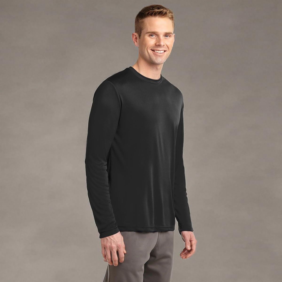Big & Tall Moisture-Wicking Long Sleeve Athletic Shirt for Men - Gym, Running & Outdoor Workouts