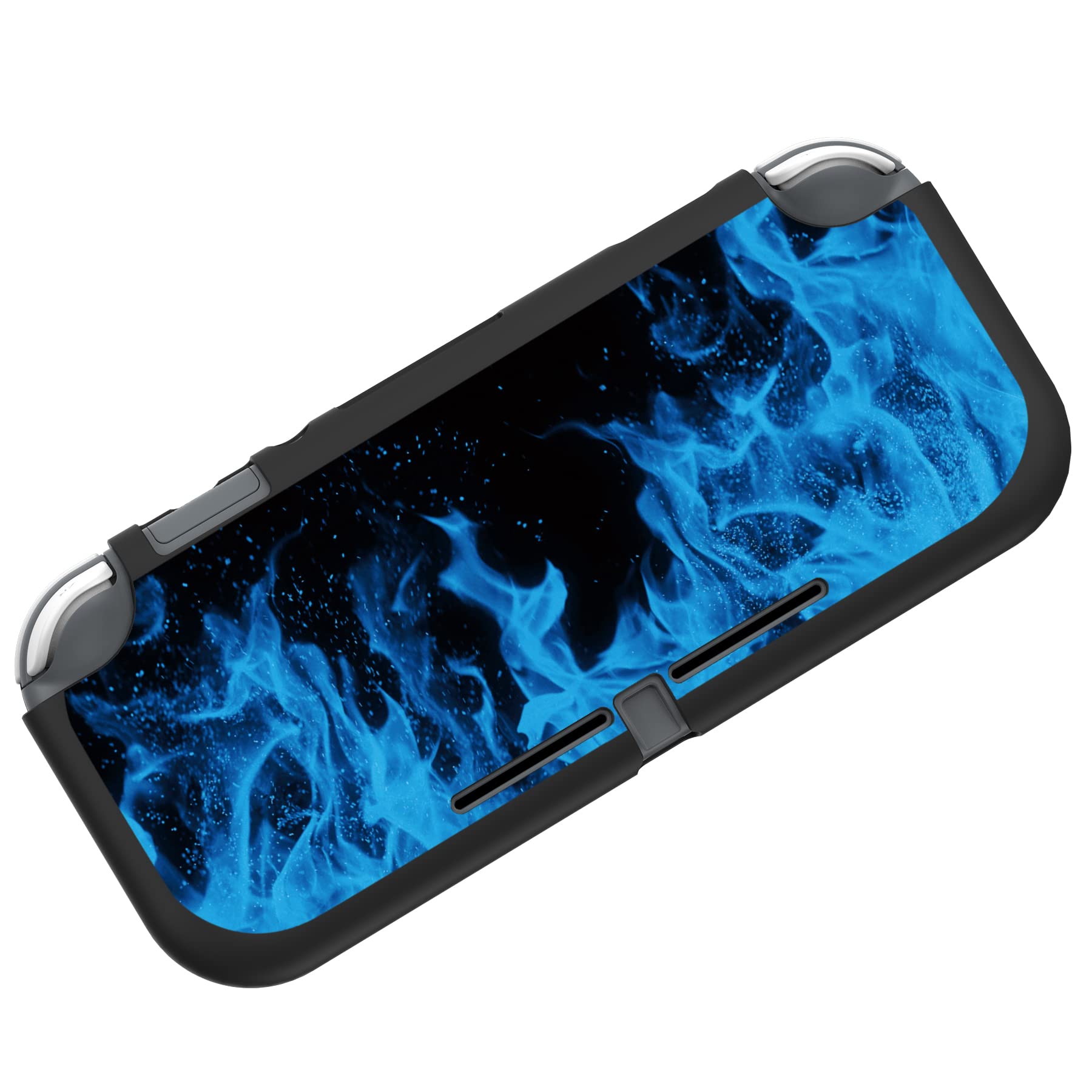 PlayVital Blue Flame Protective Case for Nintendo Switch Lite - Slim Soft TPU Cover with Custom Design | Perfect for Gaming, Travel & Everyday Protection