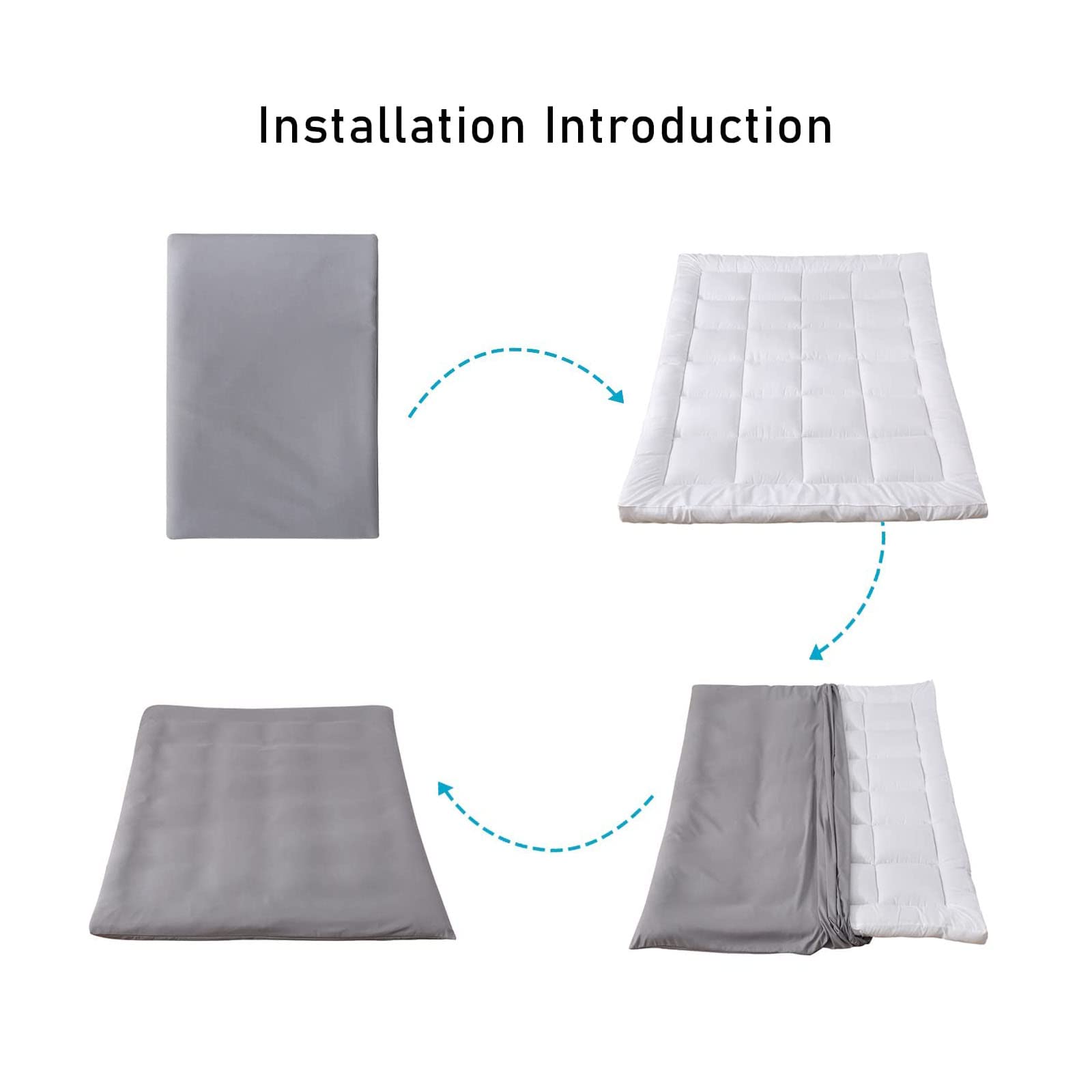 Japanese Futon Mattress Cover - Full/Queen/King/Twin Size Zippered Floor Mattress Protector - Waterproof & Dustproof Sleeping Pad Cover for Bedroom, Dorm, RV, Camping (King Size: 135x200cm/53x79in) - Perfect for Home, Travel & Guest Accommodations