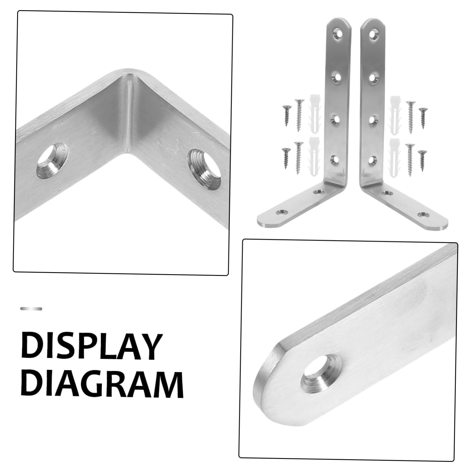 ULDIGI 2-Pack Anti-Tip Furniture Anchors - Heavy Duty Bookcase Cabinet Wall Mounting Kit for Baby Proofing & Child Safety - Easy No-Drill Installation for Shelves, Dressers & Home Furniture