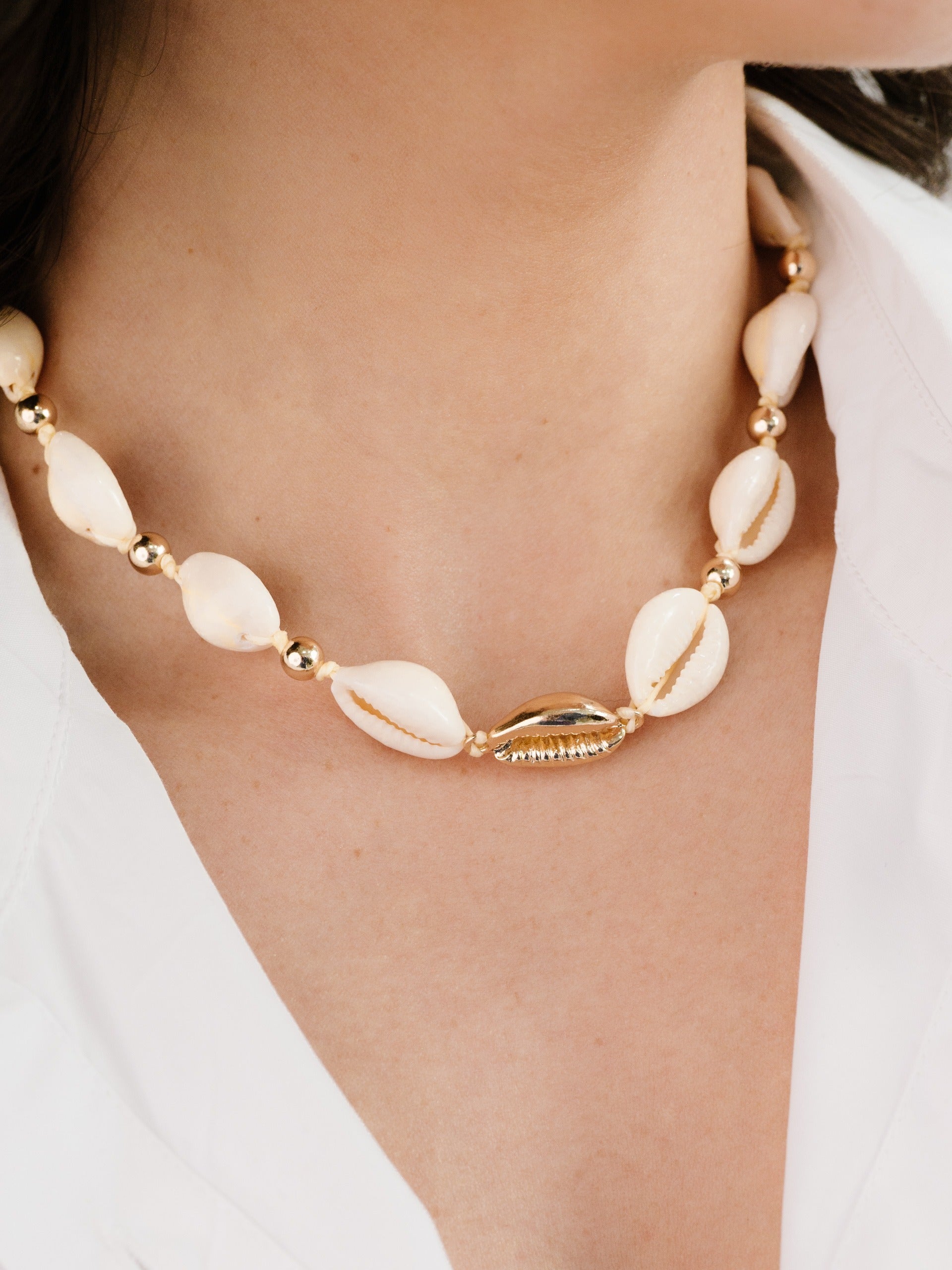 Out to Sea Cowrie Shell Necklace - Handmade Beach Jewelry for Women, Boho Chic Summer Accessory | Perfect for Vacations, Weddings & Coastal Styling
