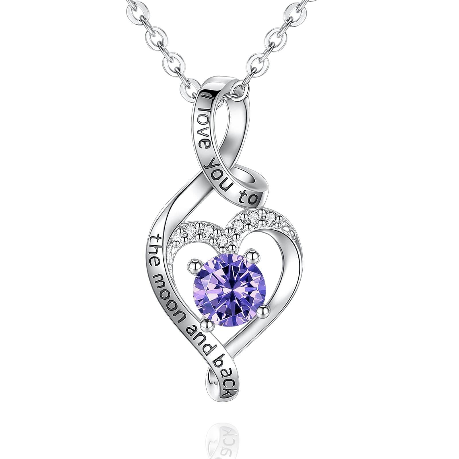 Celestia 925 Sterling Silver Birthstone Necklaces for Women - 18 Inch Adjustable Chain - Perfect Gift for Birthday, Anniversary & Mother's Day